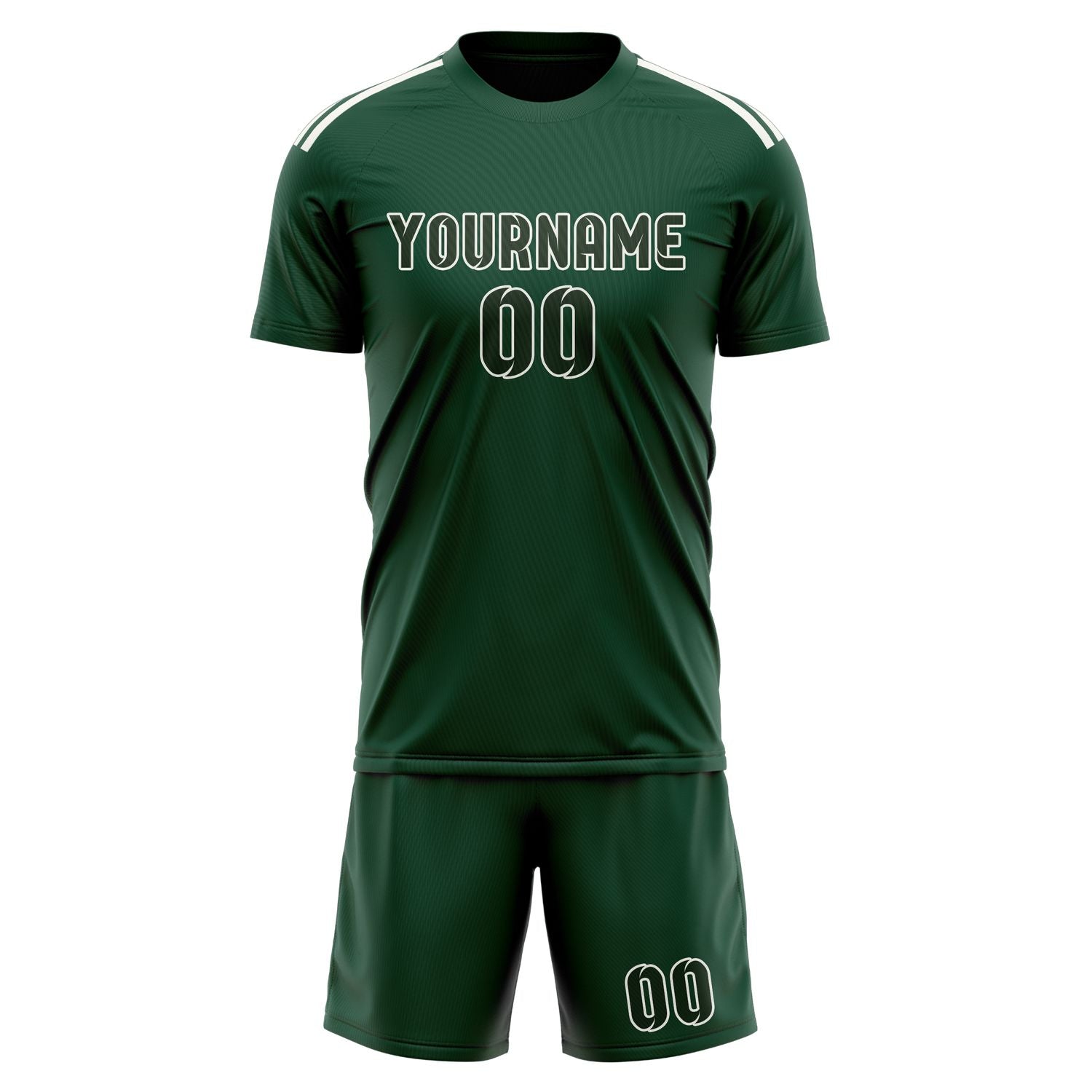 Custom Green Dark Green Soccer Set