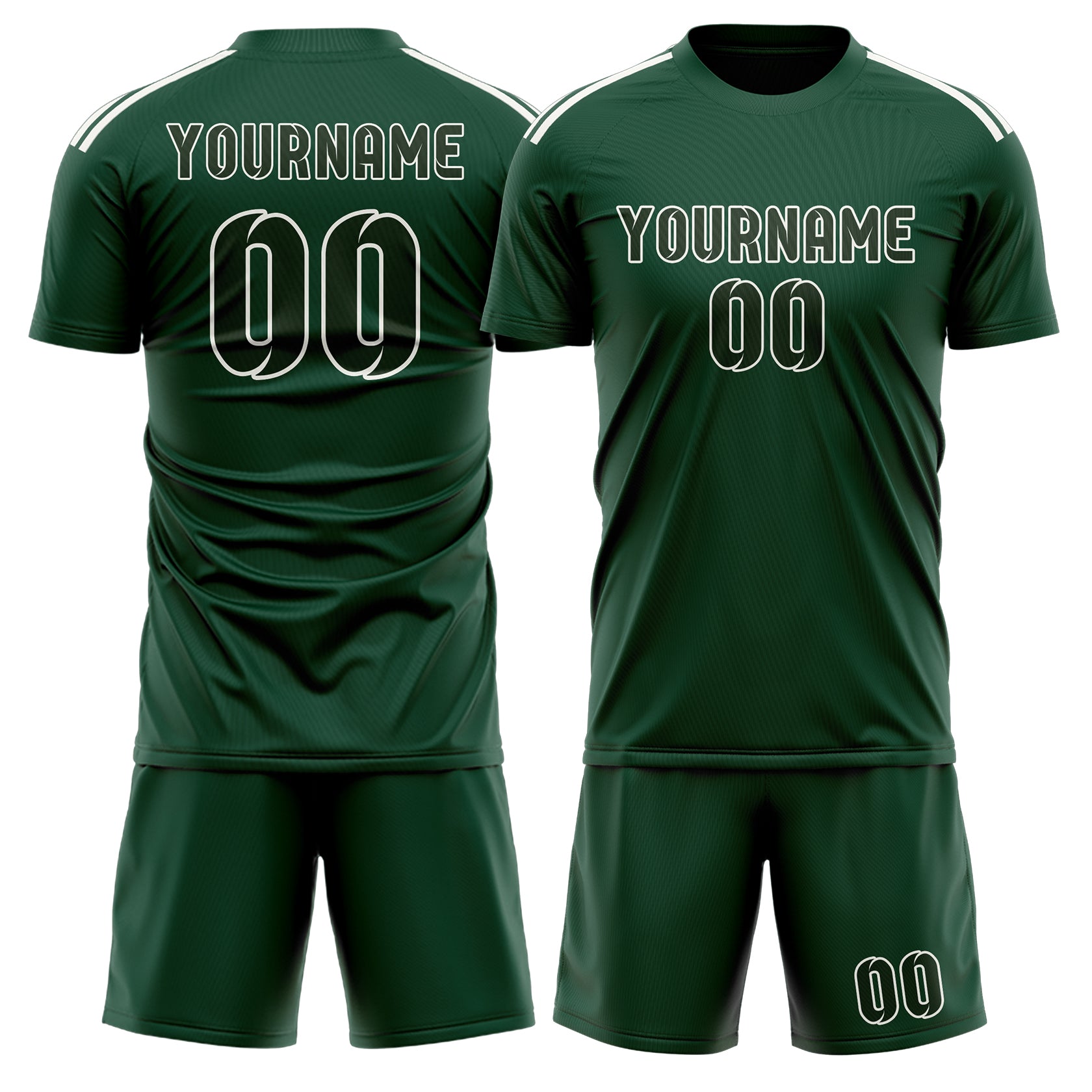 Custom Green Dark Green Soccer Set