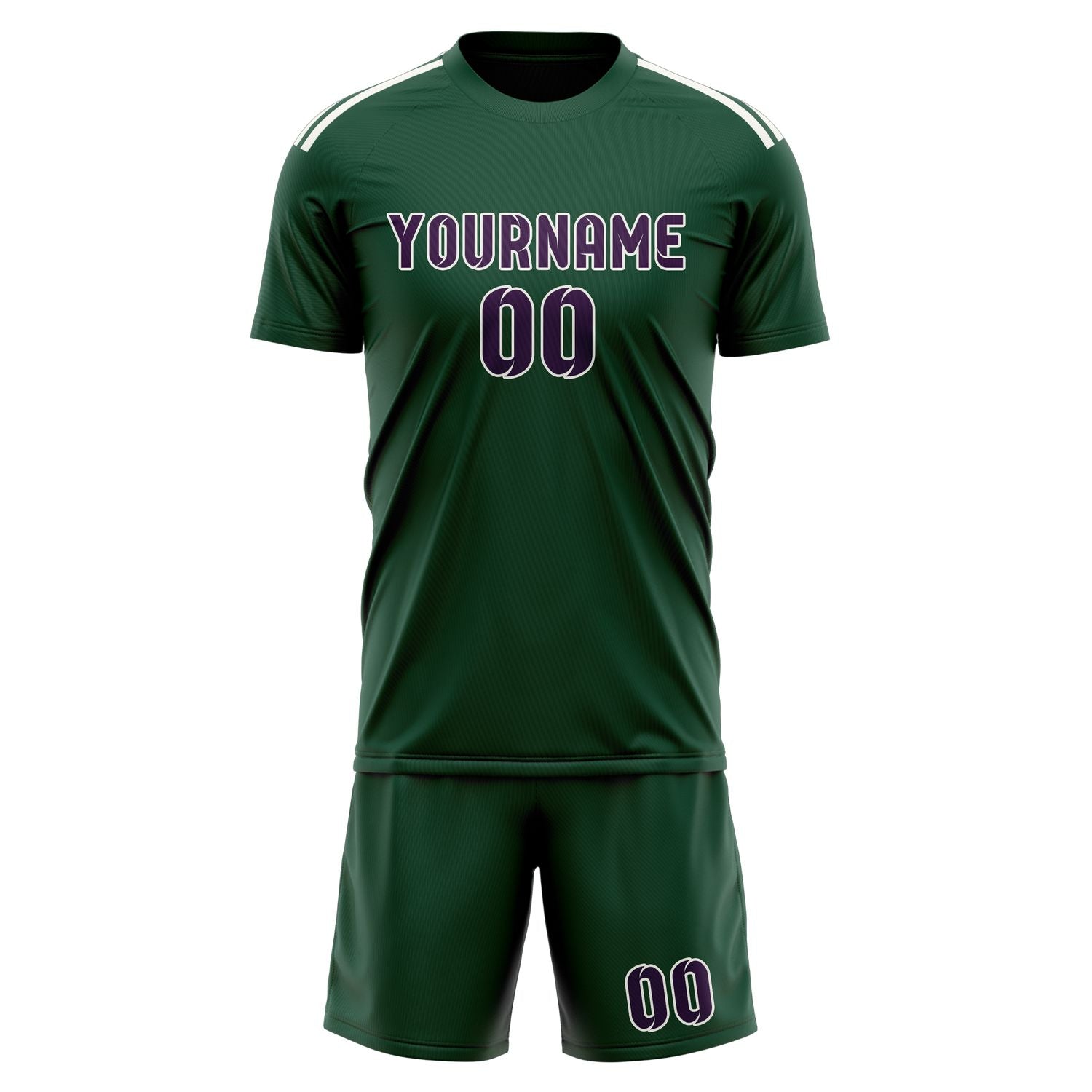 Custom Green Purple Soccer Set