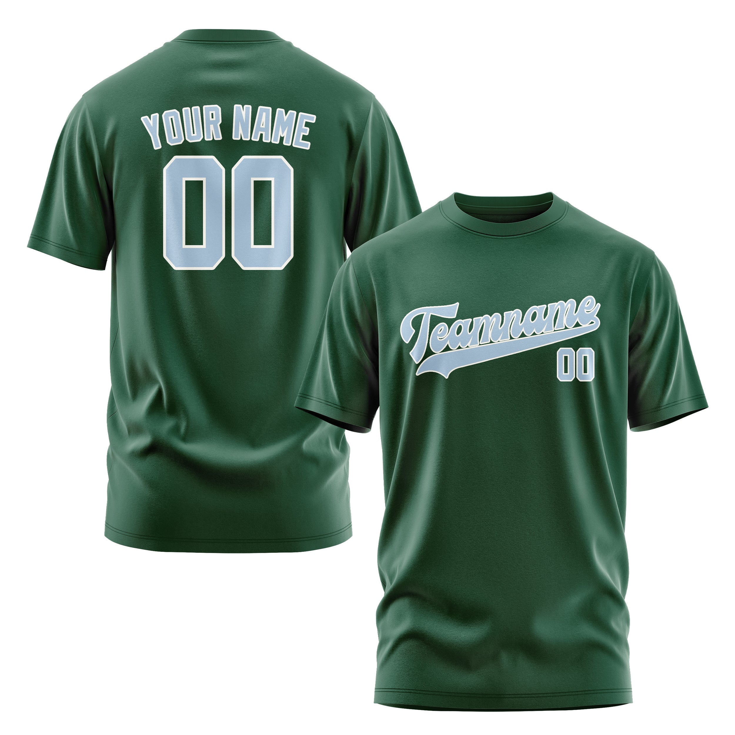 Custom Green Light Blue T-Shirt