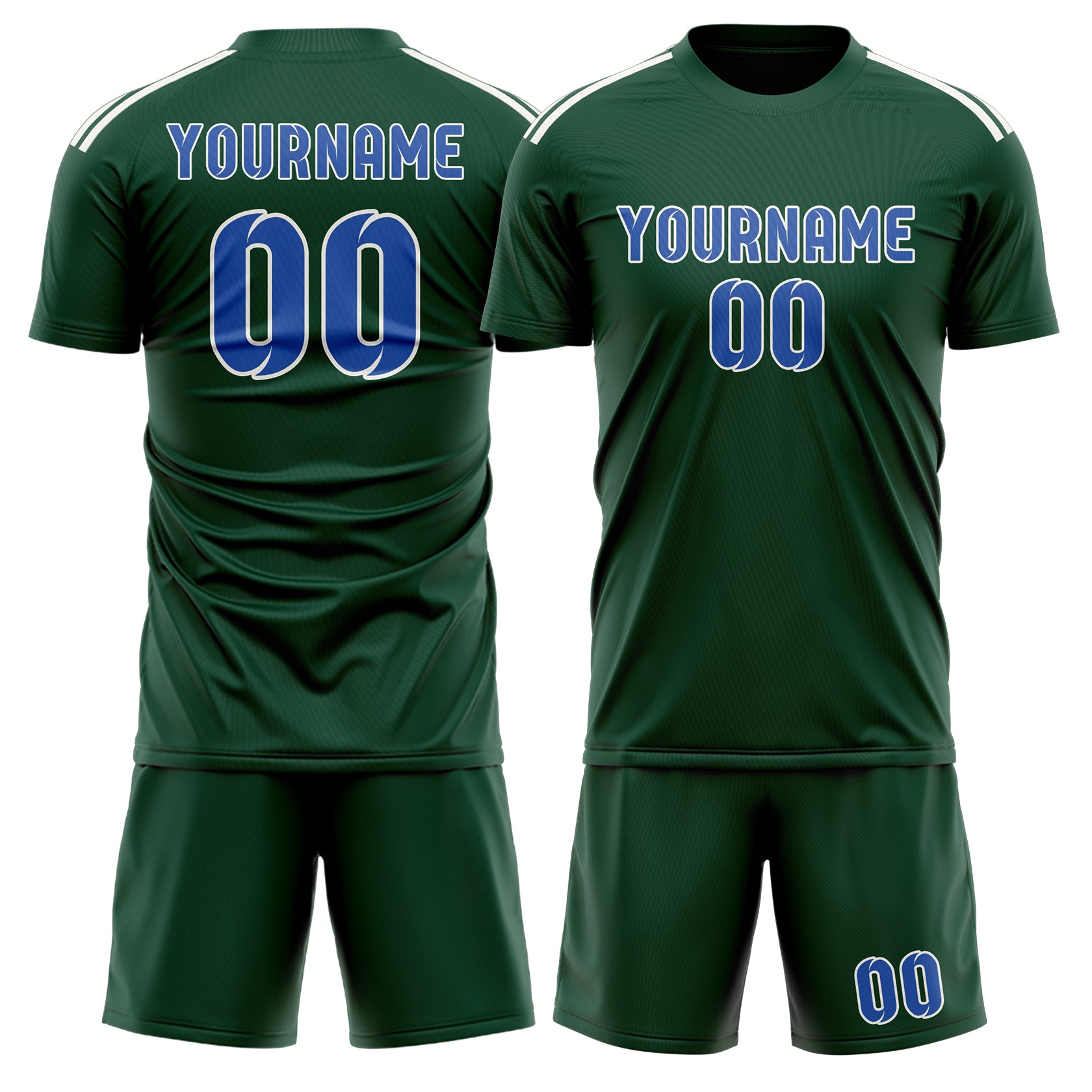 Custom Green Sky Blue Soccer Set