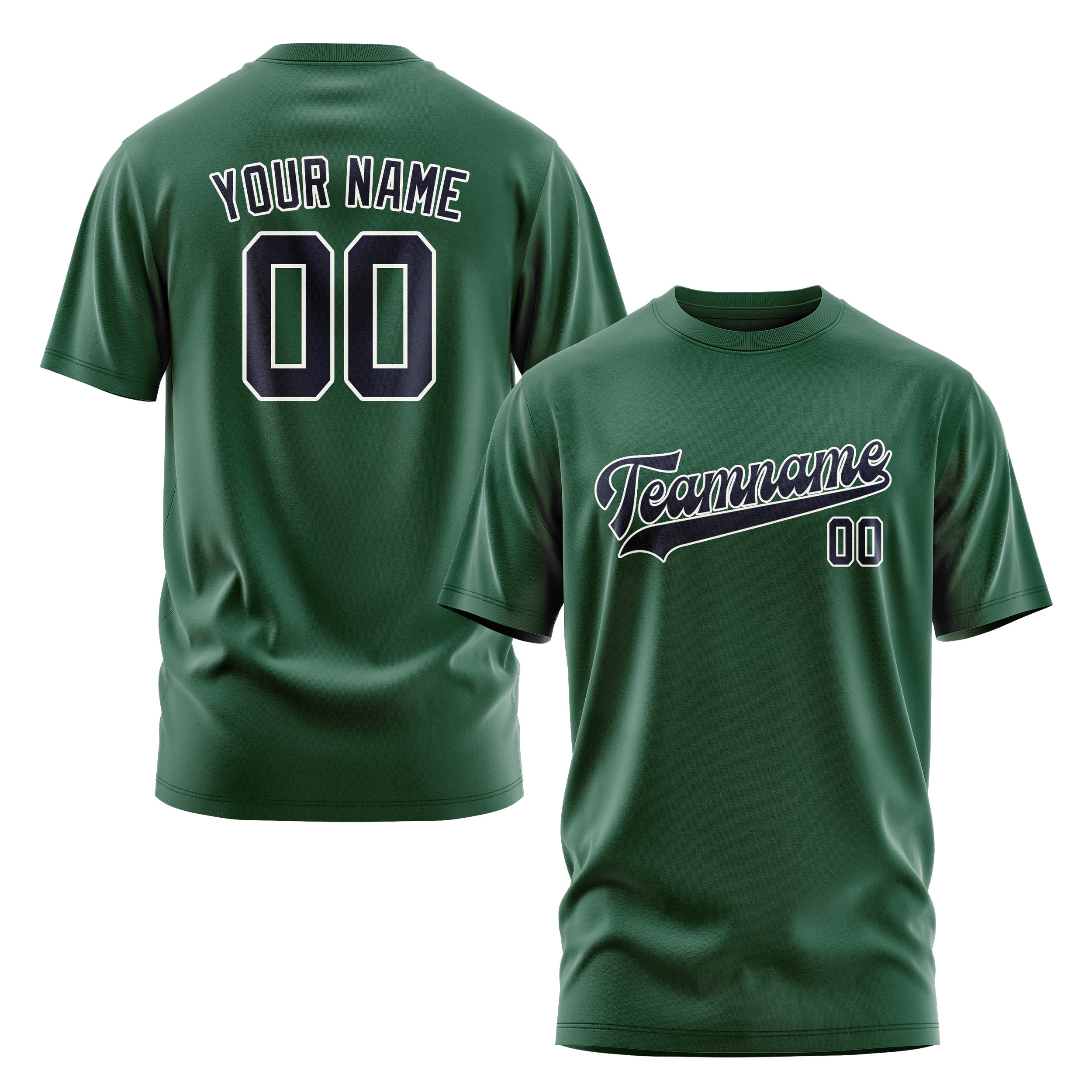 Custom Green Navy T-Shirt