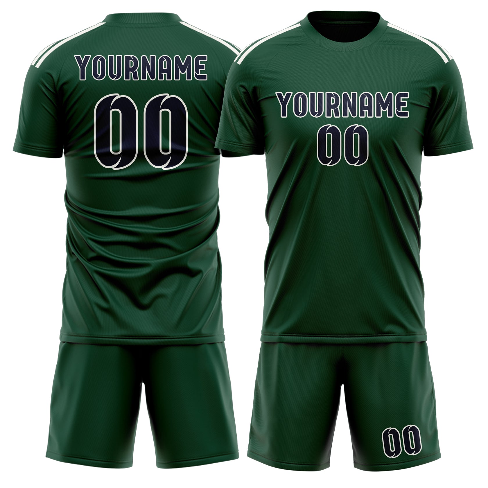 Custom Green Navy Soccer Set