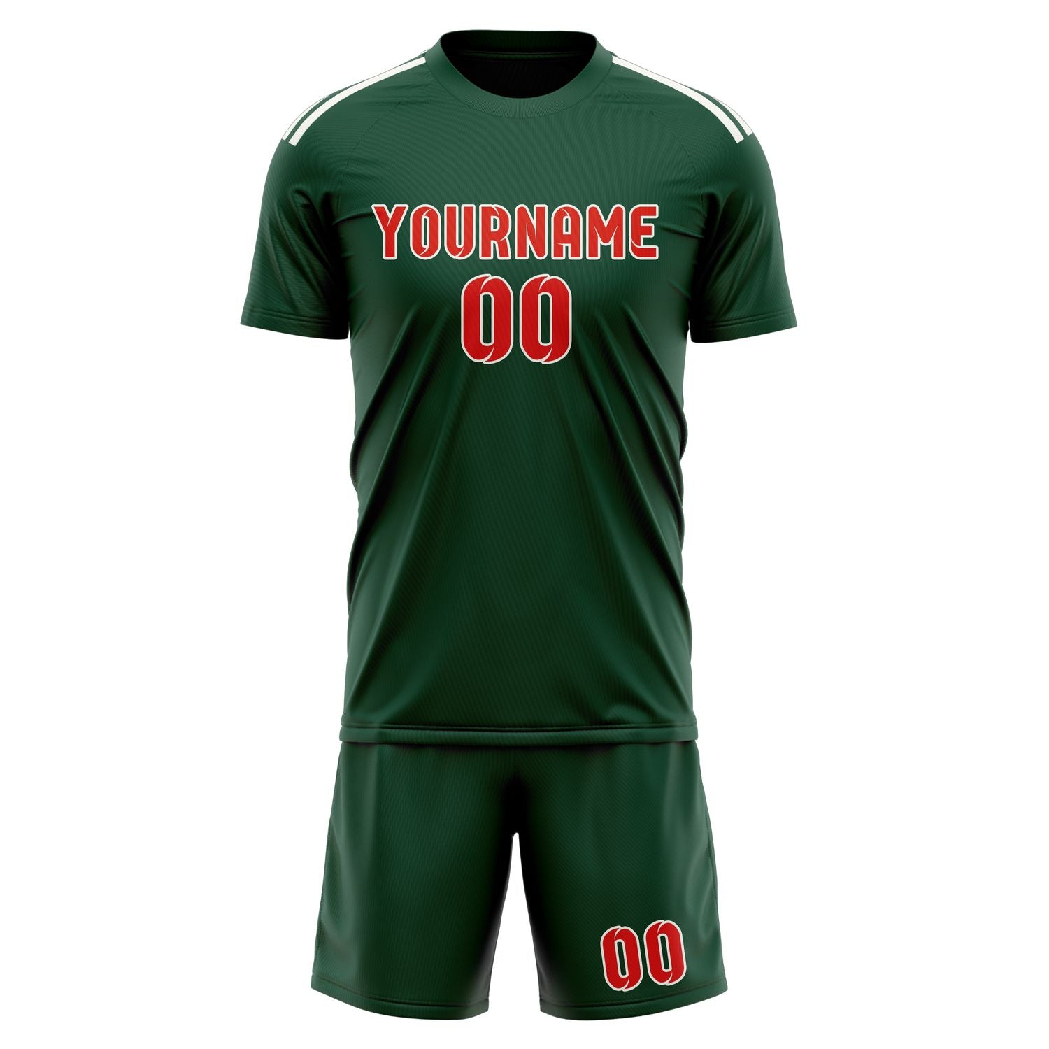 Custom Green Orange Red Soccer Set