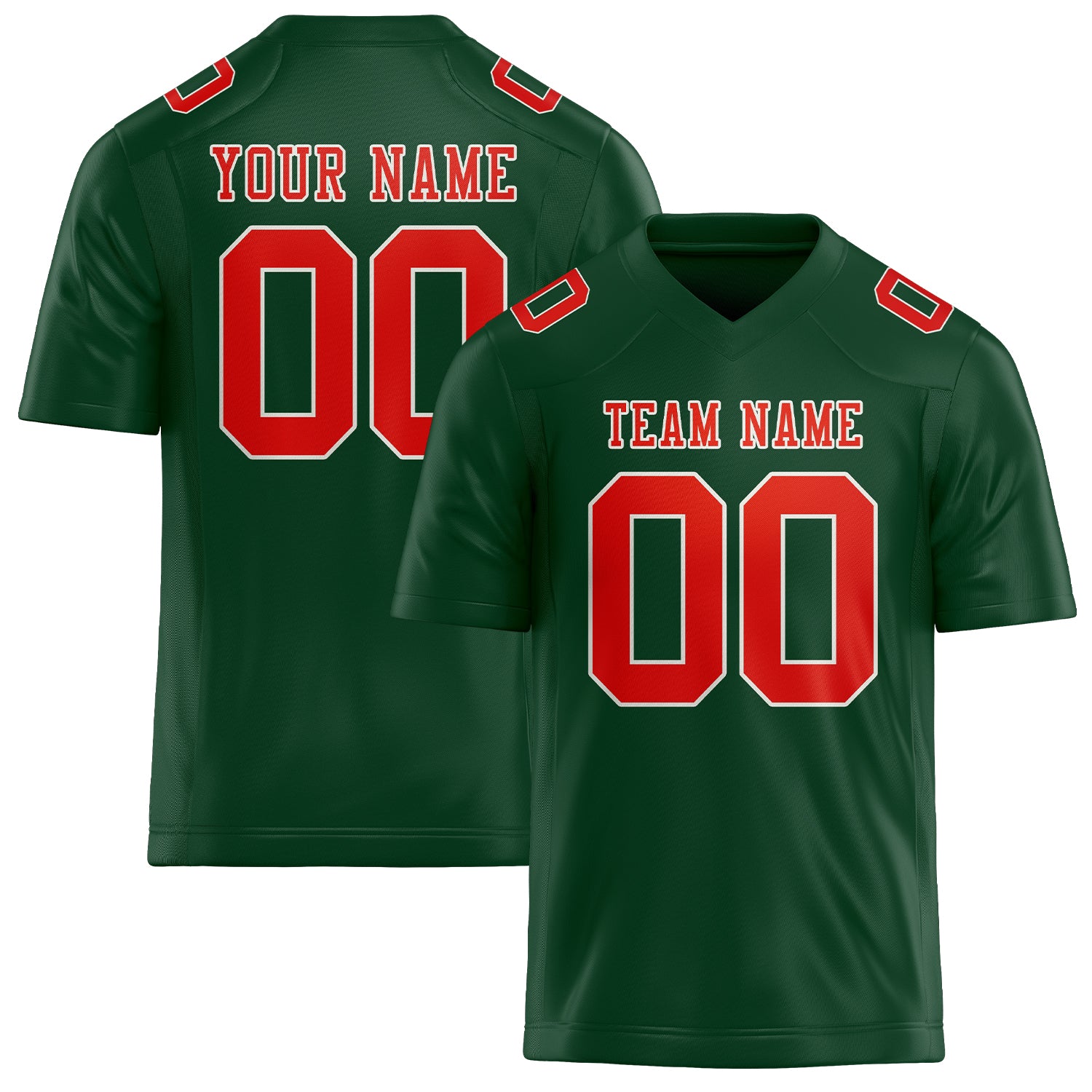 Custom Green Orange Red Football Jersey