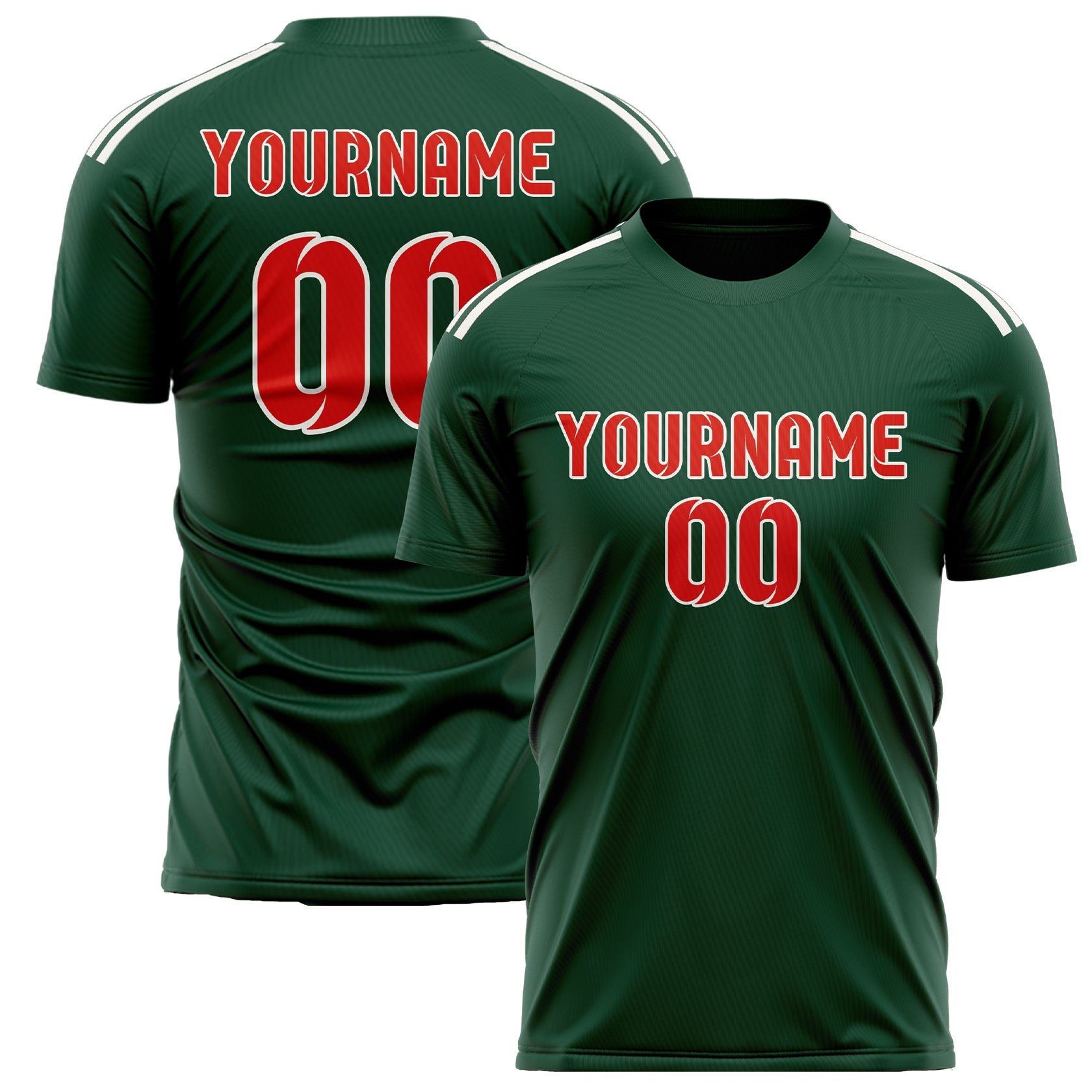 Custom Green Orange Red Soccer Jersey