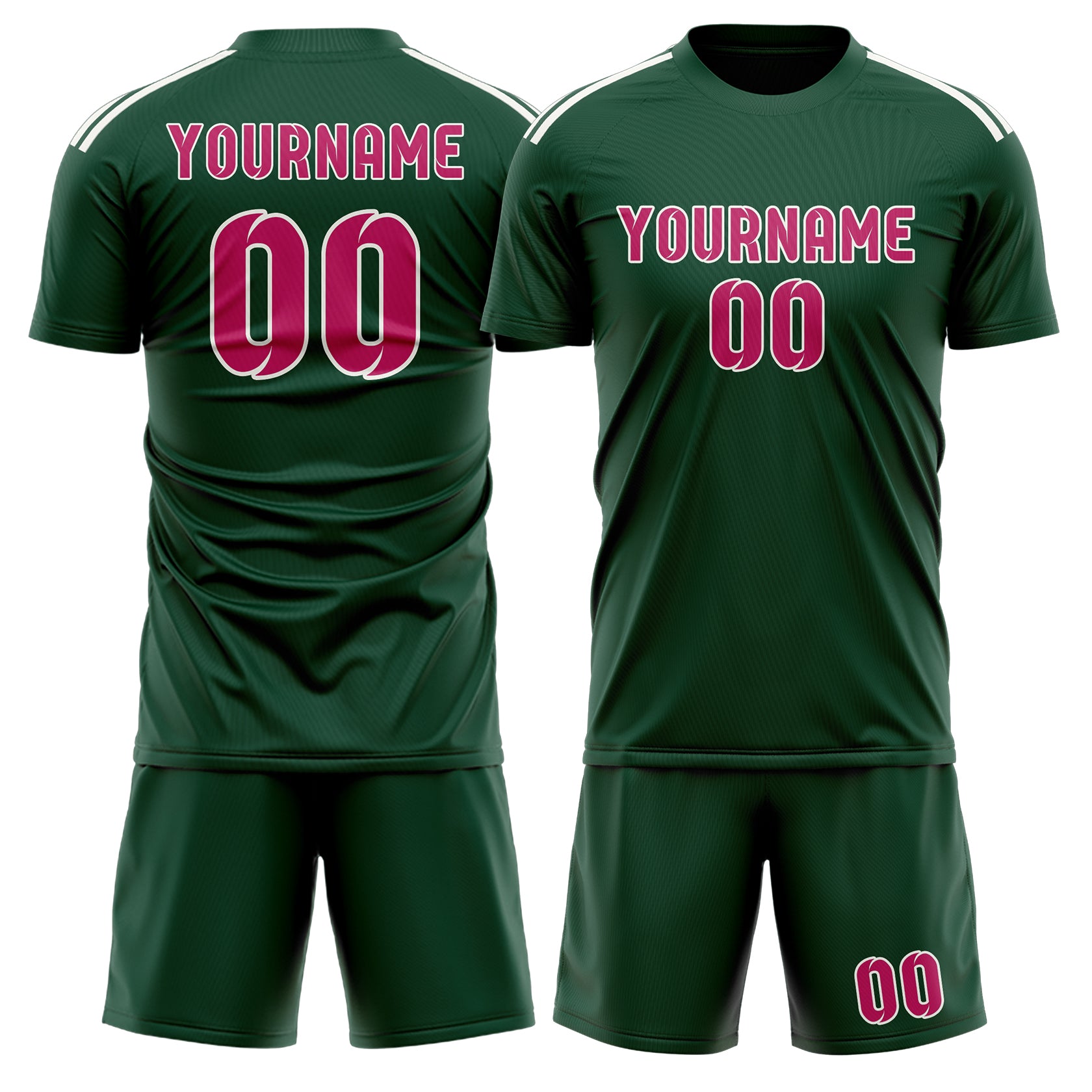 Custom Green Pink Soccer Set