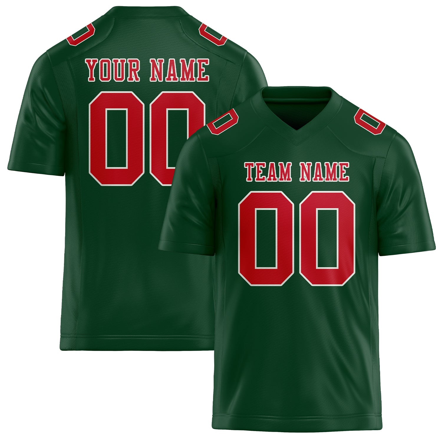 Custom Green Red Football Jersey