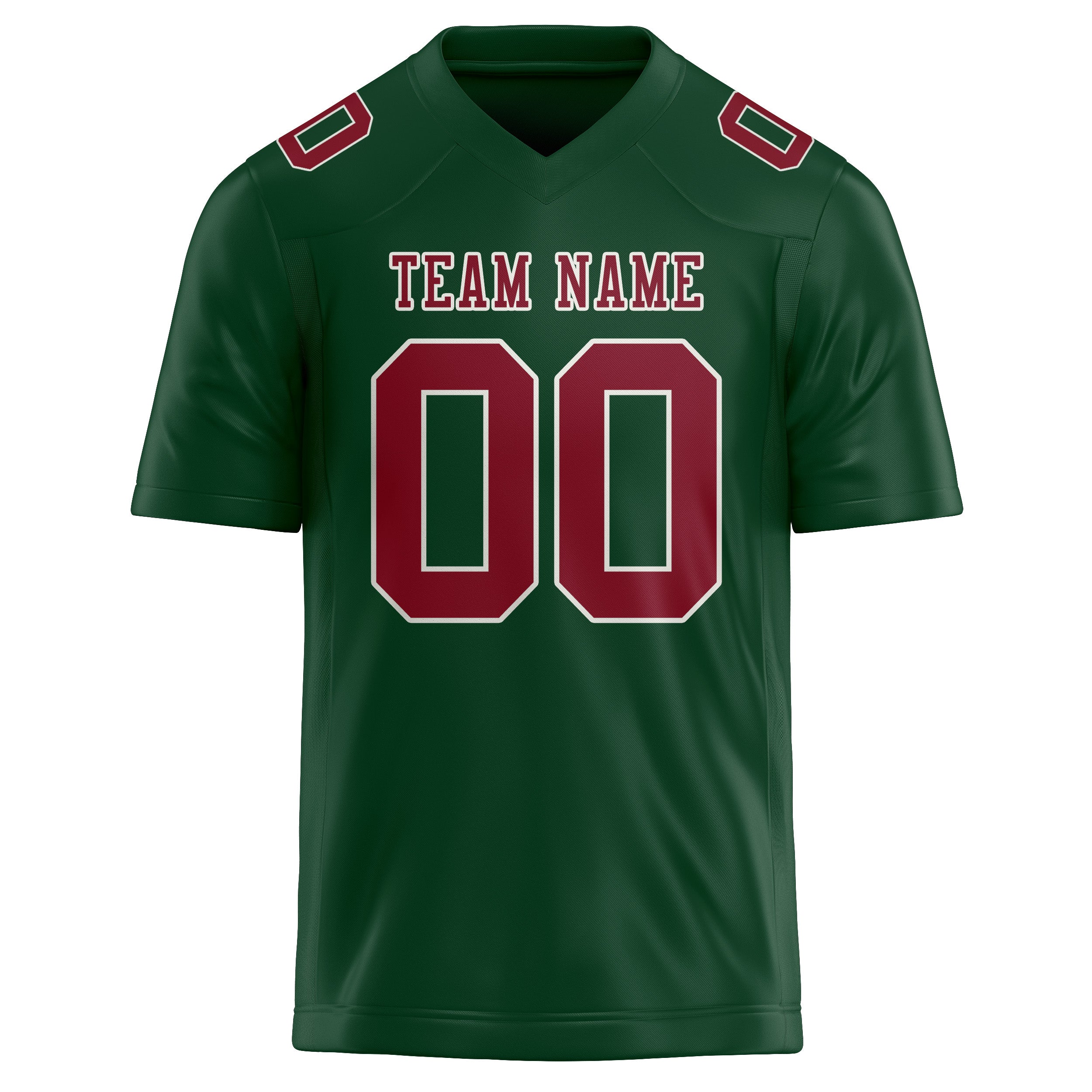 Custom Green Crimson Red Football Jersey