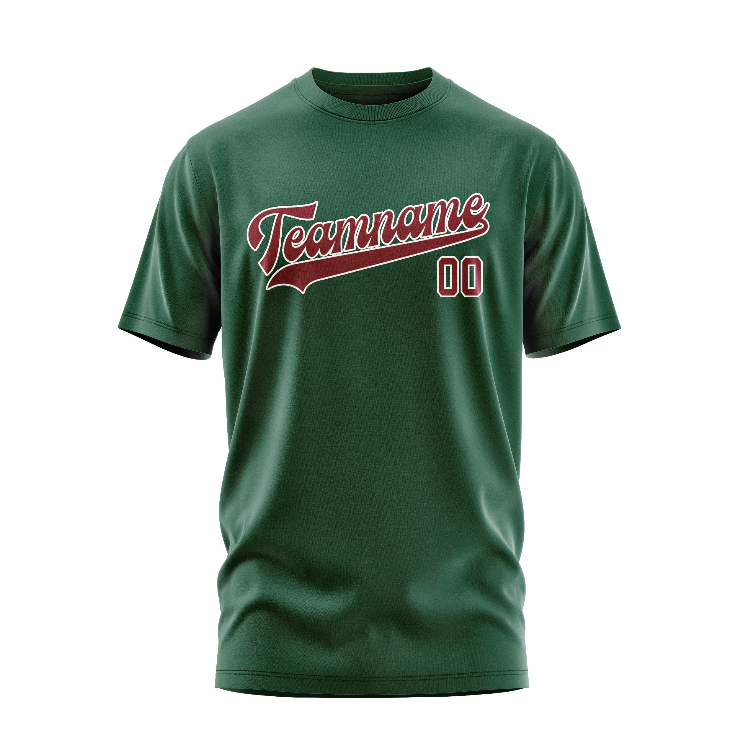 Custom Green Crimson Red T-Shirt