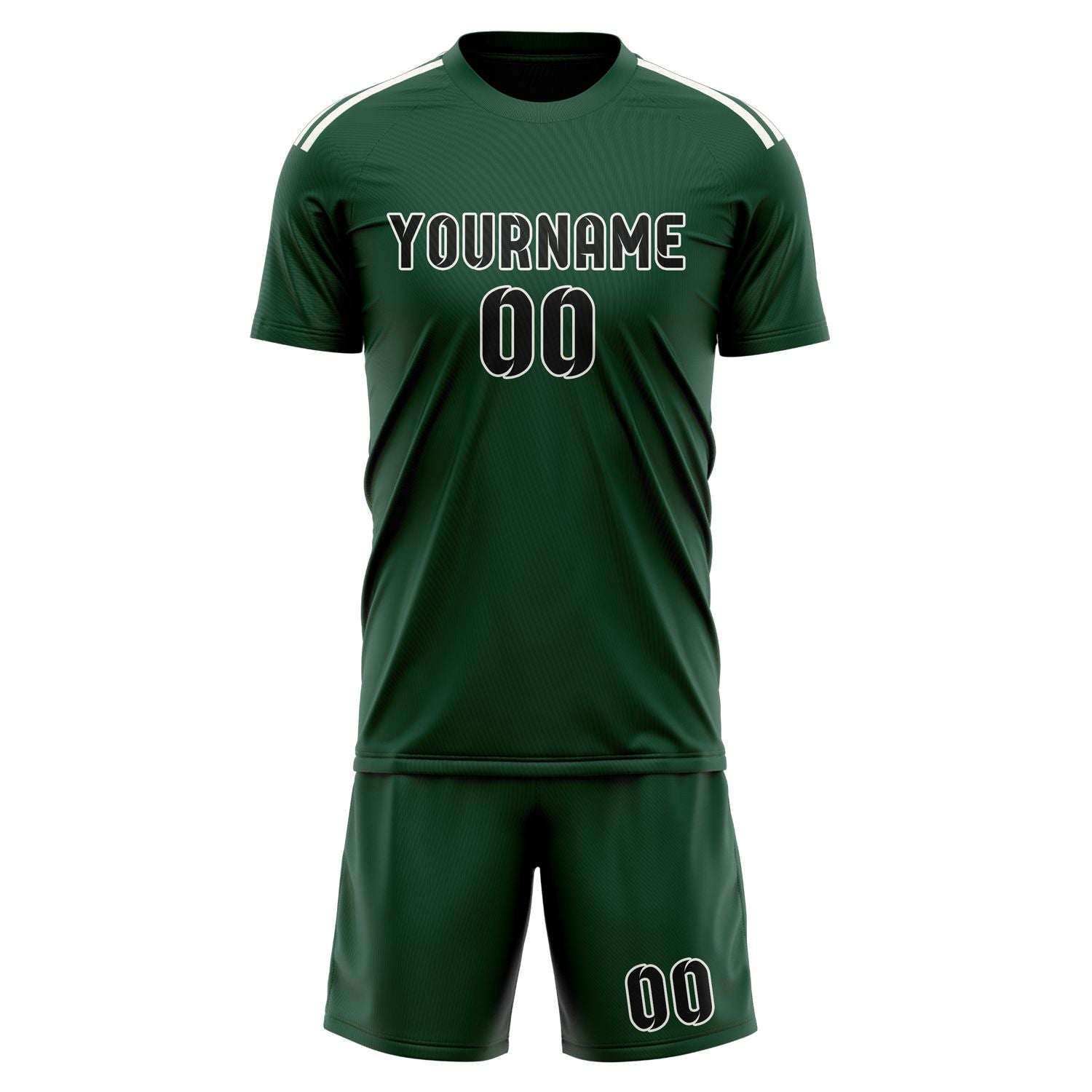 Custom Green Black Soccer Set