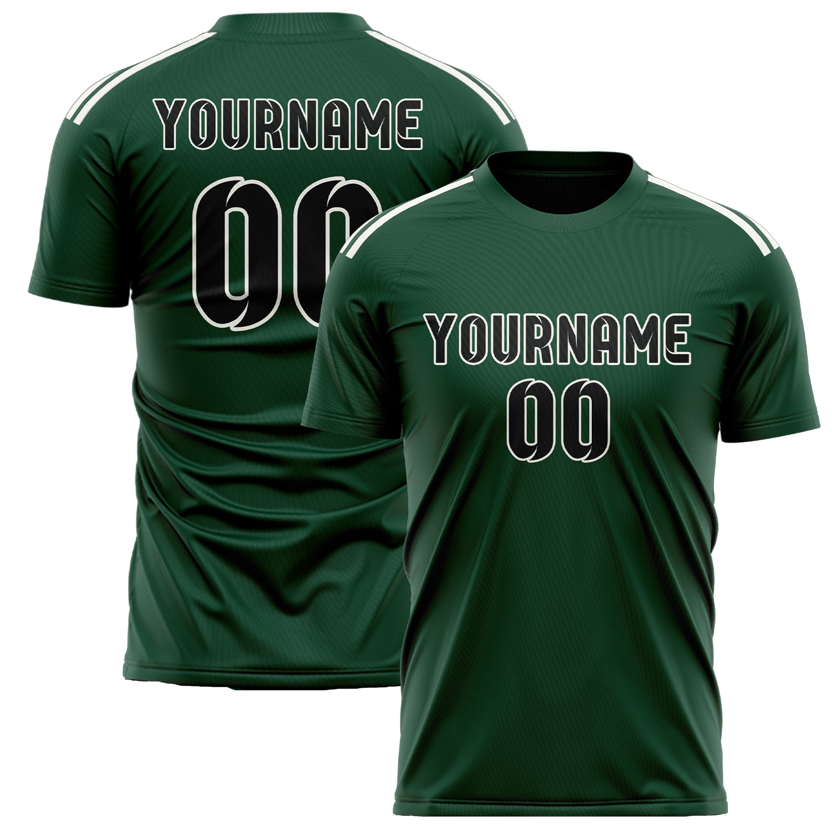 Custom Green Black Soccer Jersey