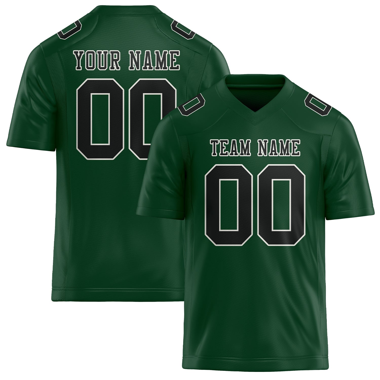 Custom Green Black Football Jersey