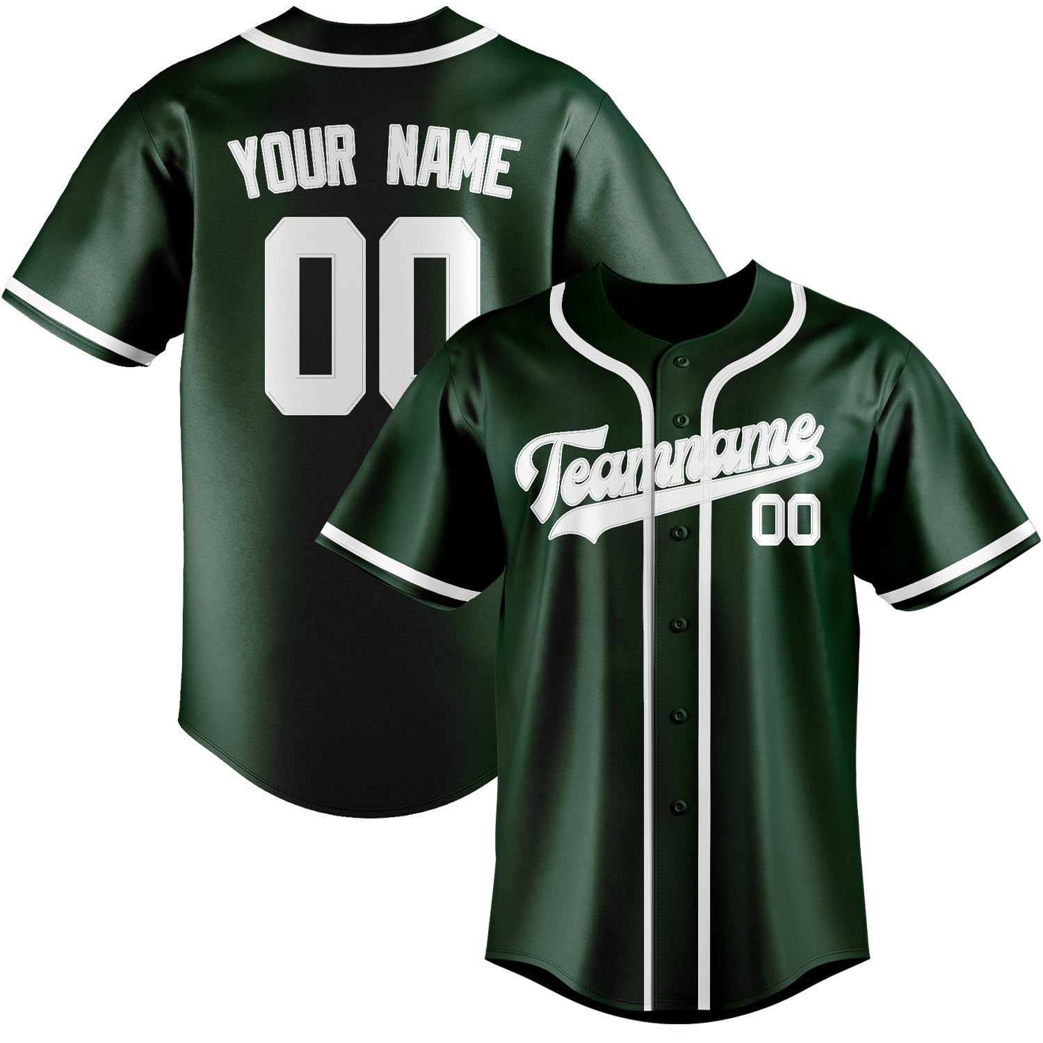 Custom Green White Baseball Jersey
