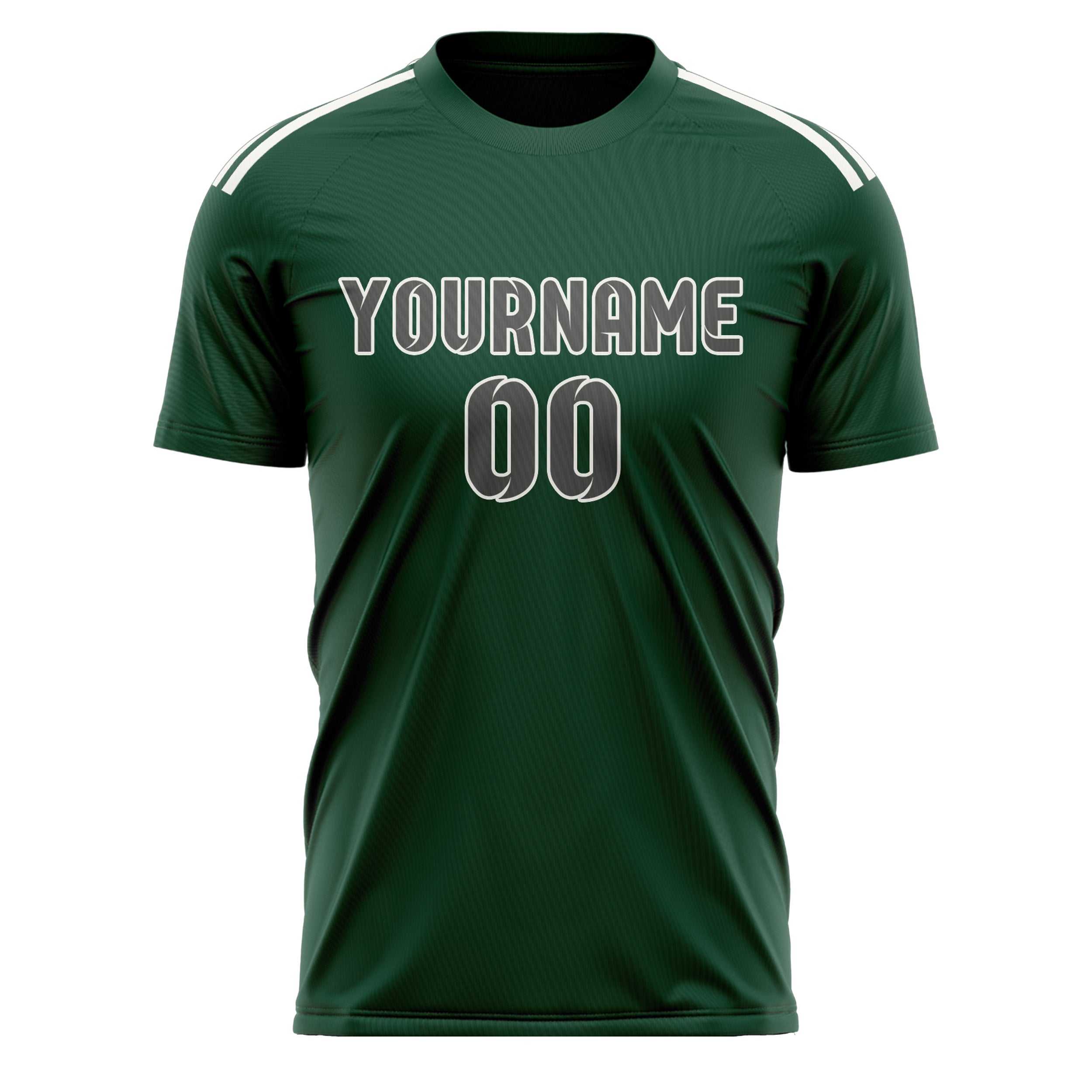 Custom Green Dark Grey Soccer Jersey