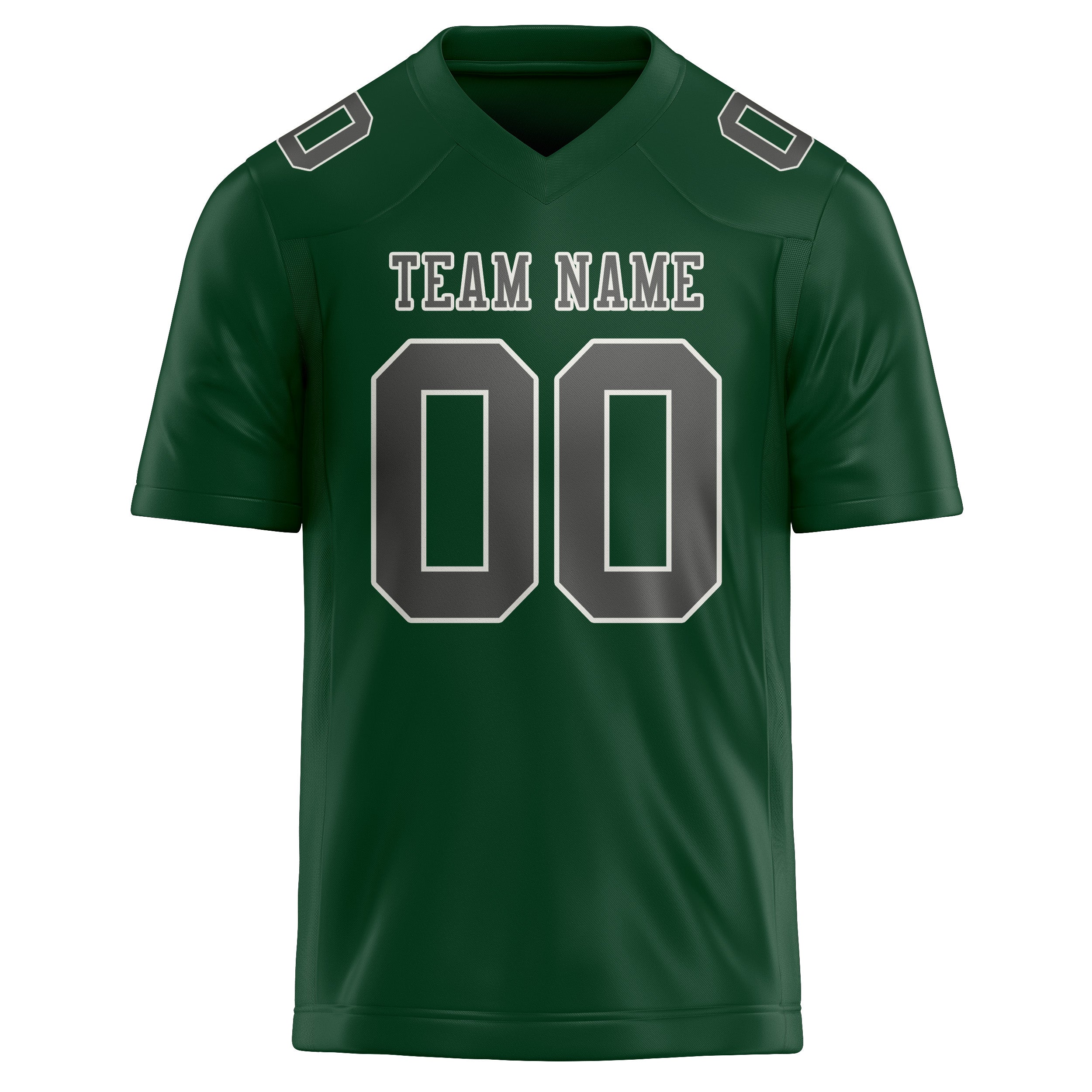 Custom Green Dark Grey Football Jersey