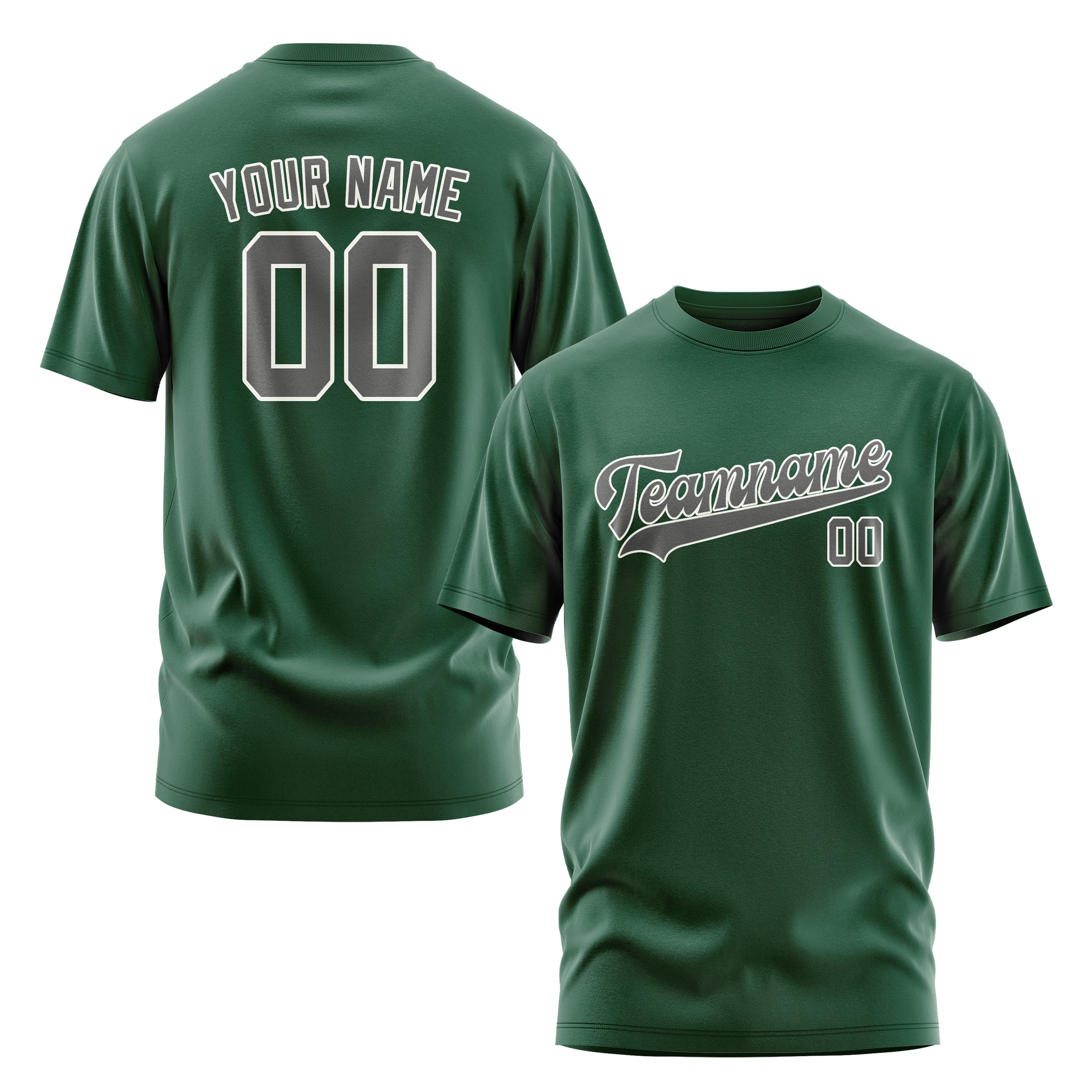 Custom Green Dark Grey T-Shirt