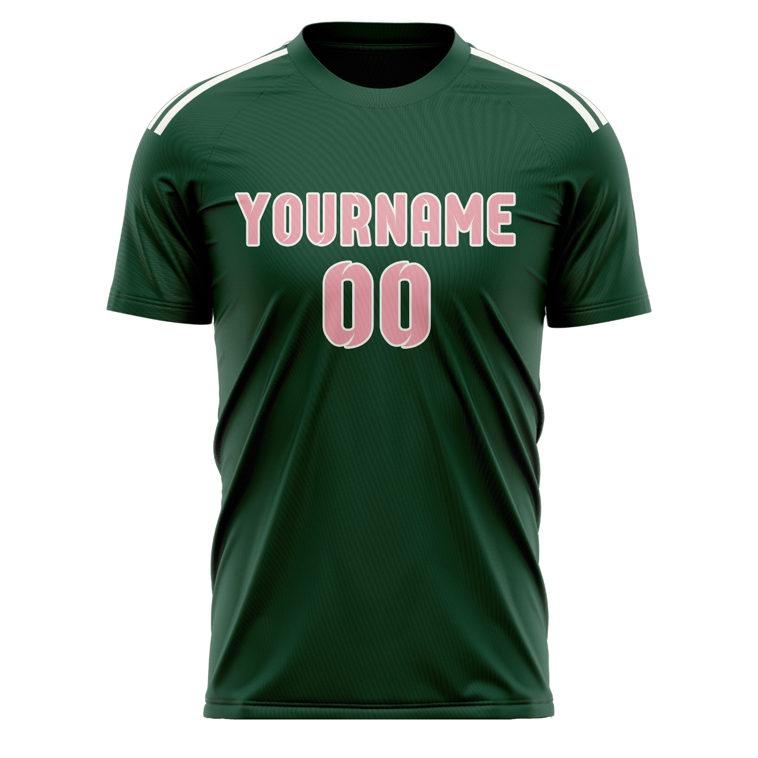Custom Green Light Pink Soccer Jersey