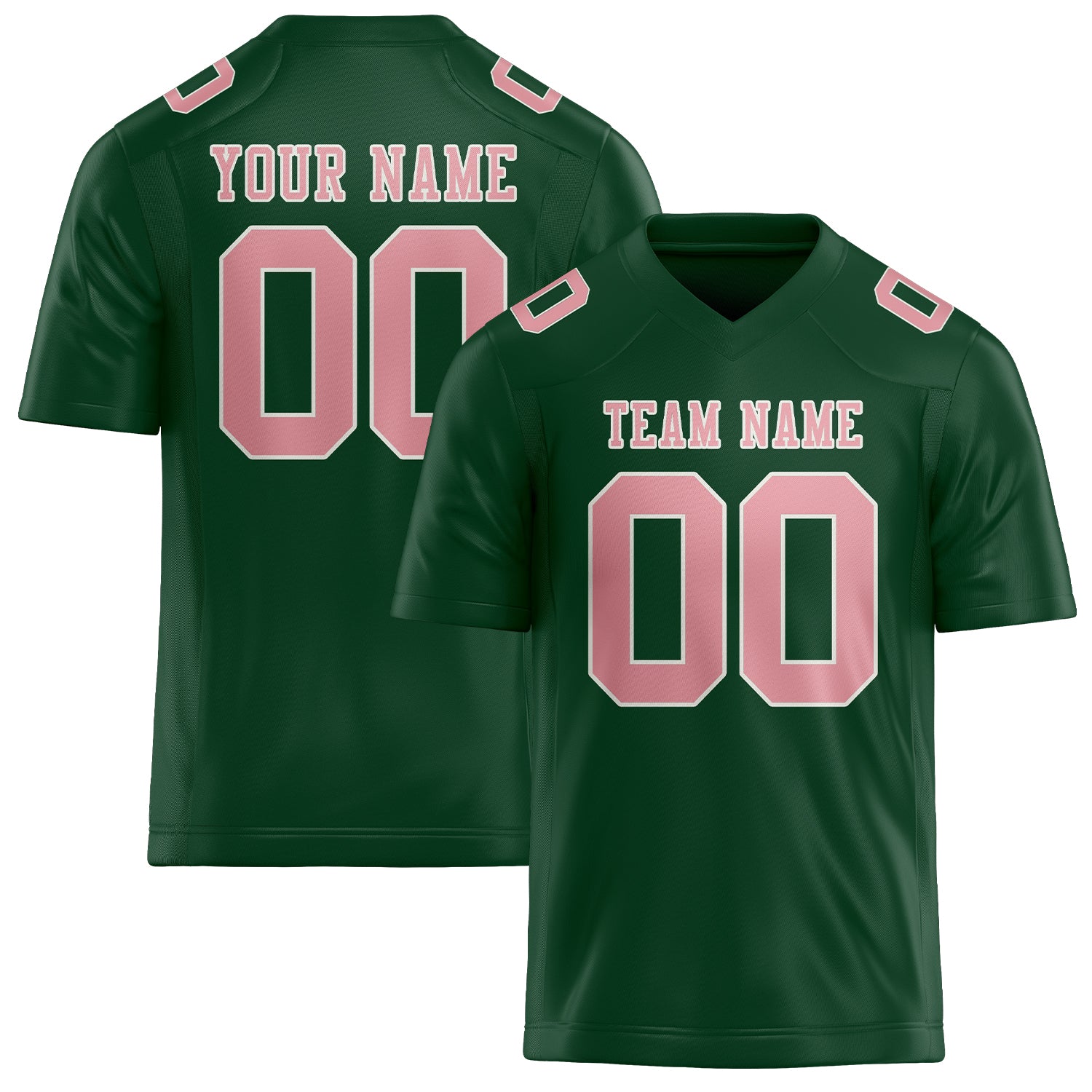 Custom Green Light Pink Football Jersey