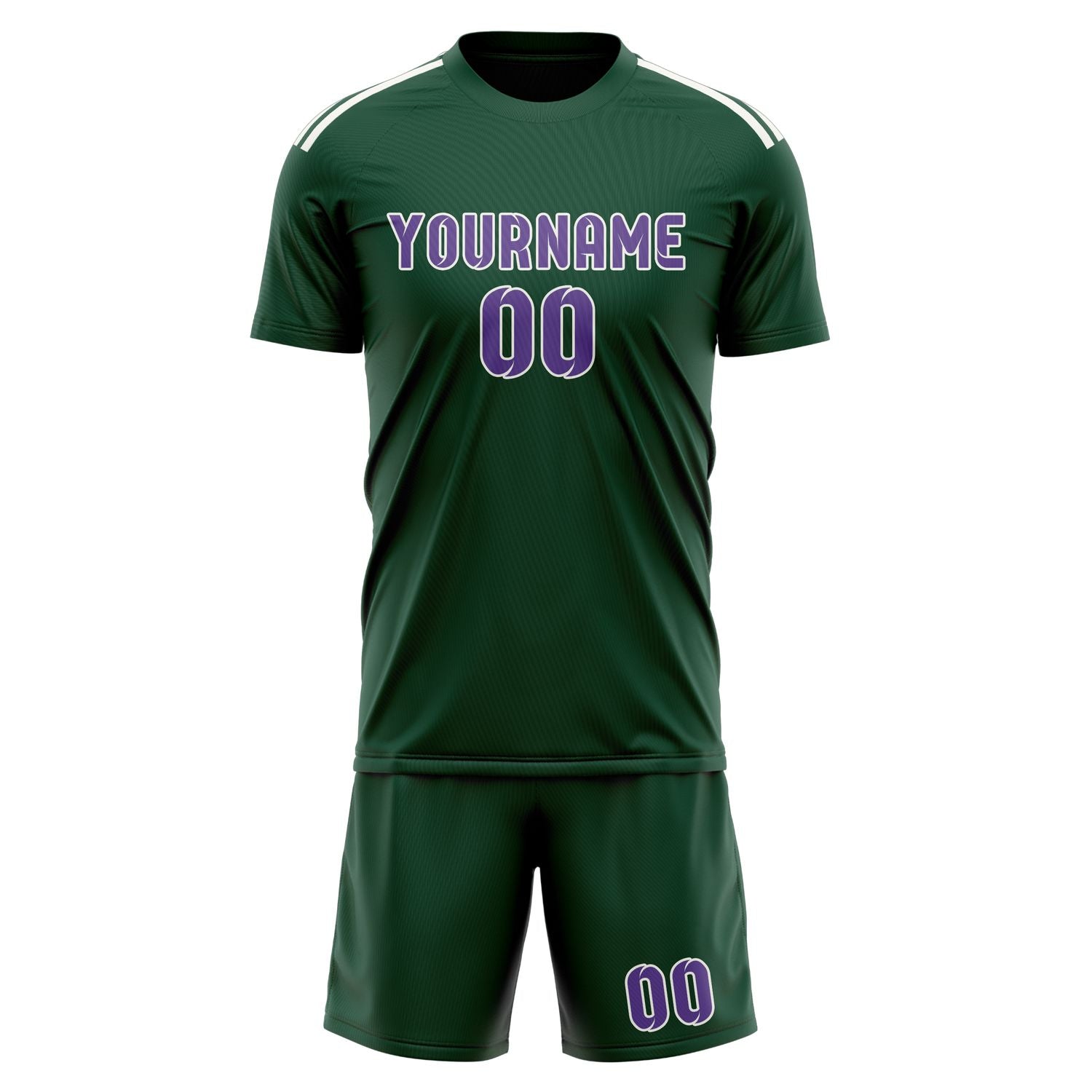 Custom Green Light Purple Soccer Set
