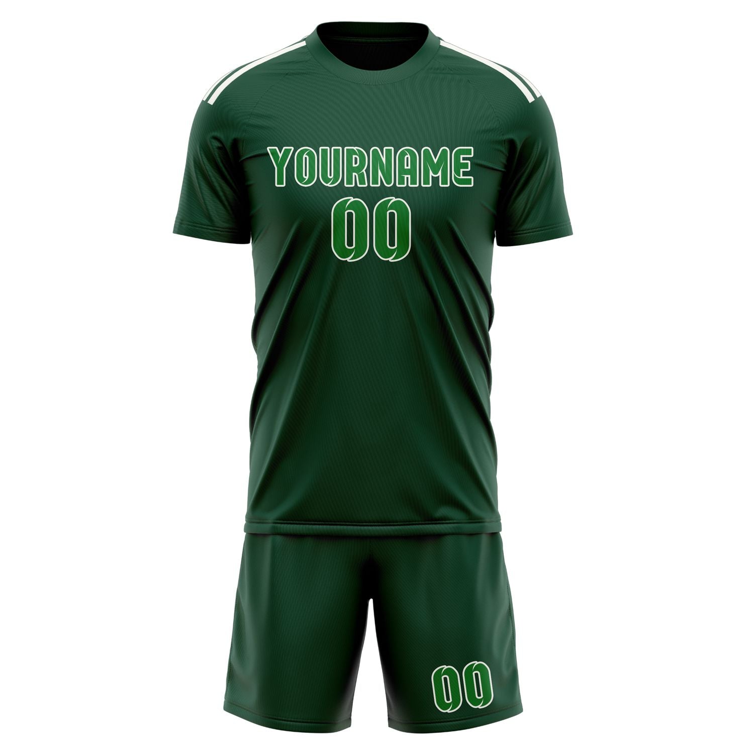 Custom Green Emerald Green Soccer Set