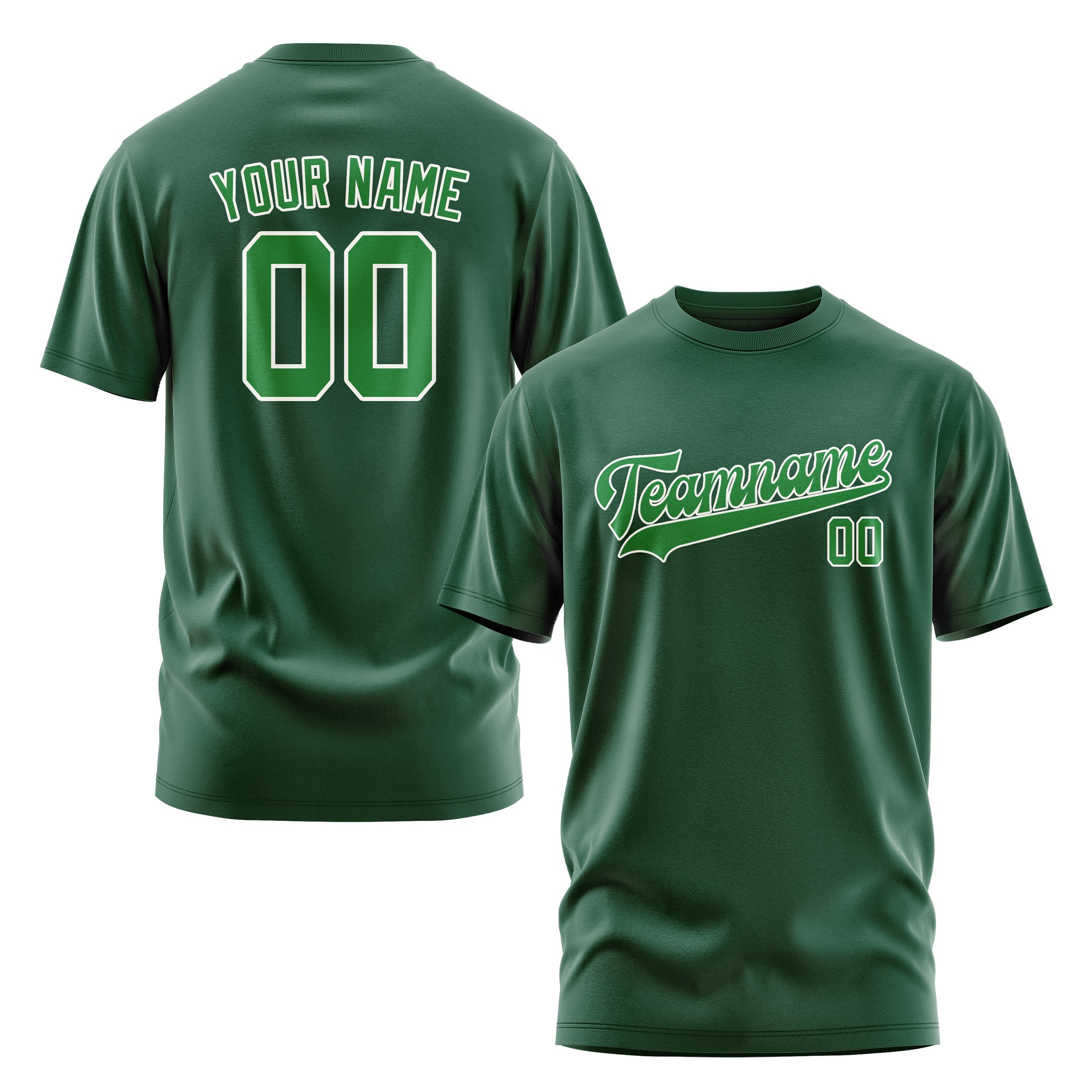 Custom Green Emerald Green T-Shirt