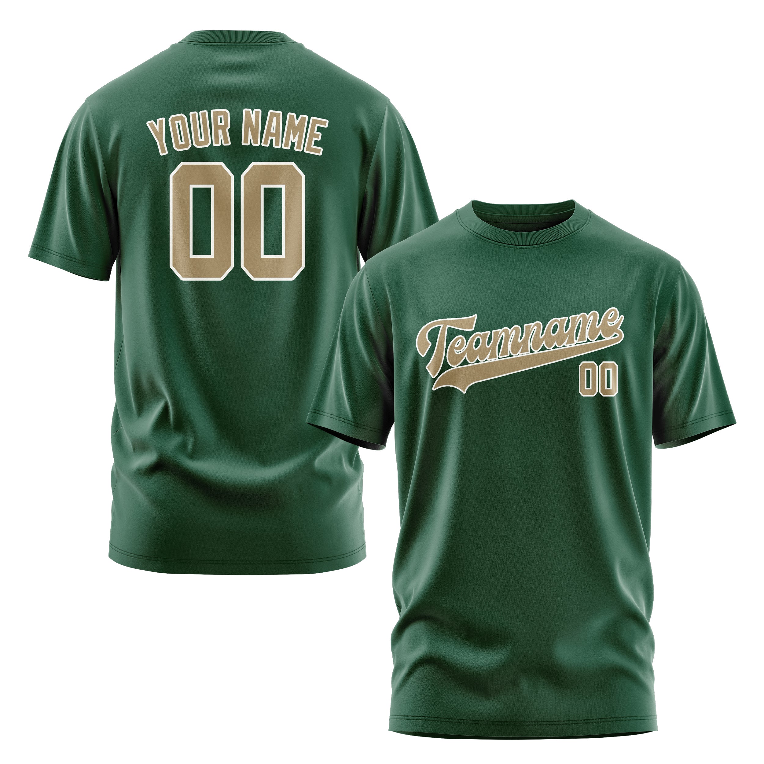 Custom Green Light Khaki T-Shirt