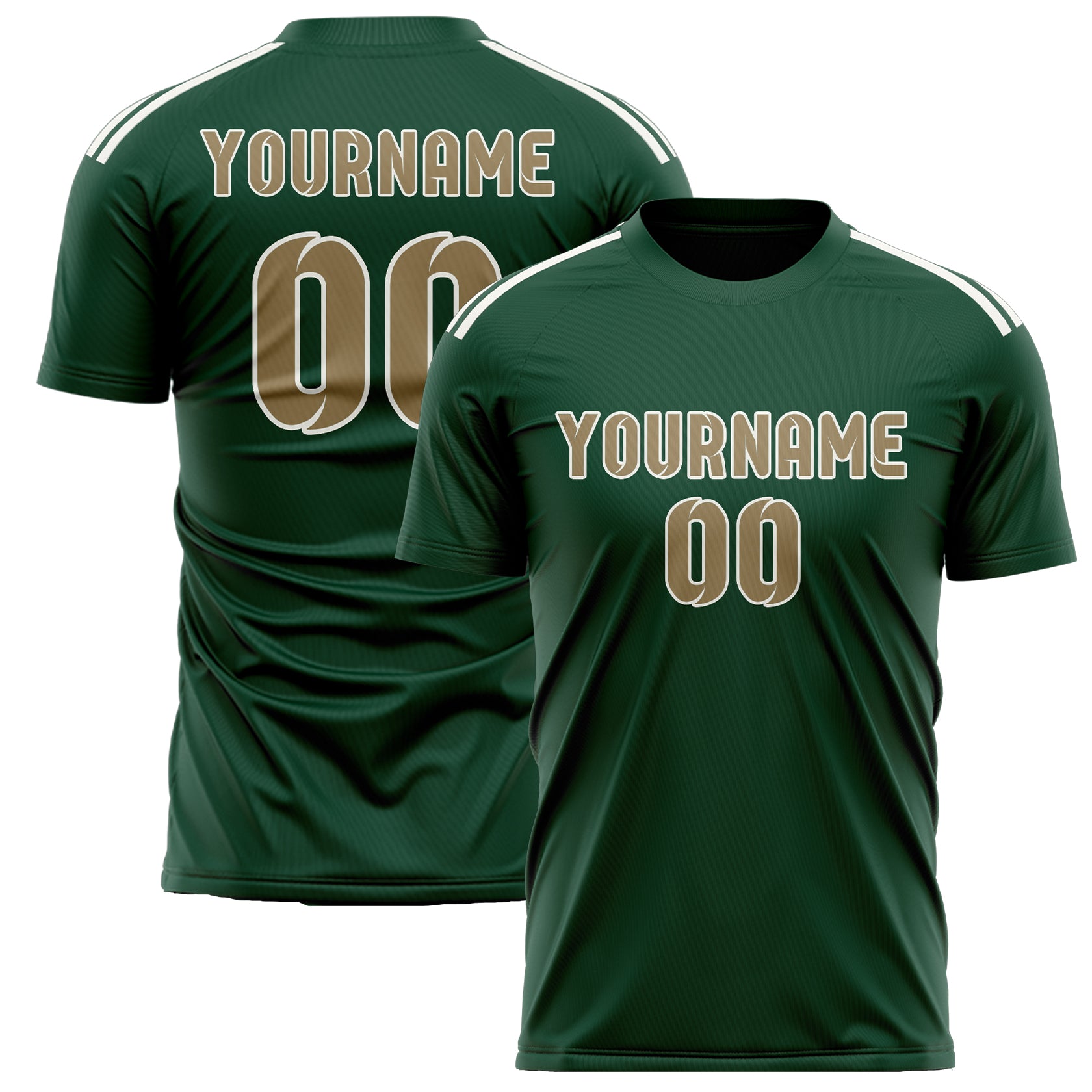 Custom Green Light Khaki Soccer Jersey