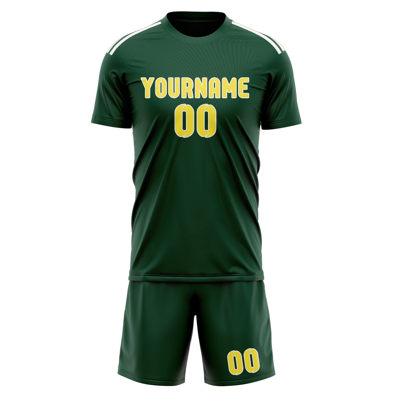 Custom Green Light Yellow Soccer Set