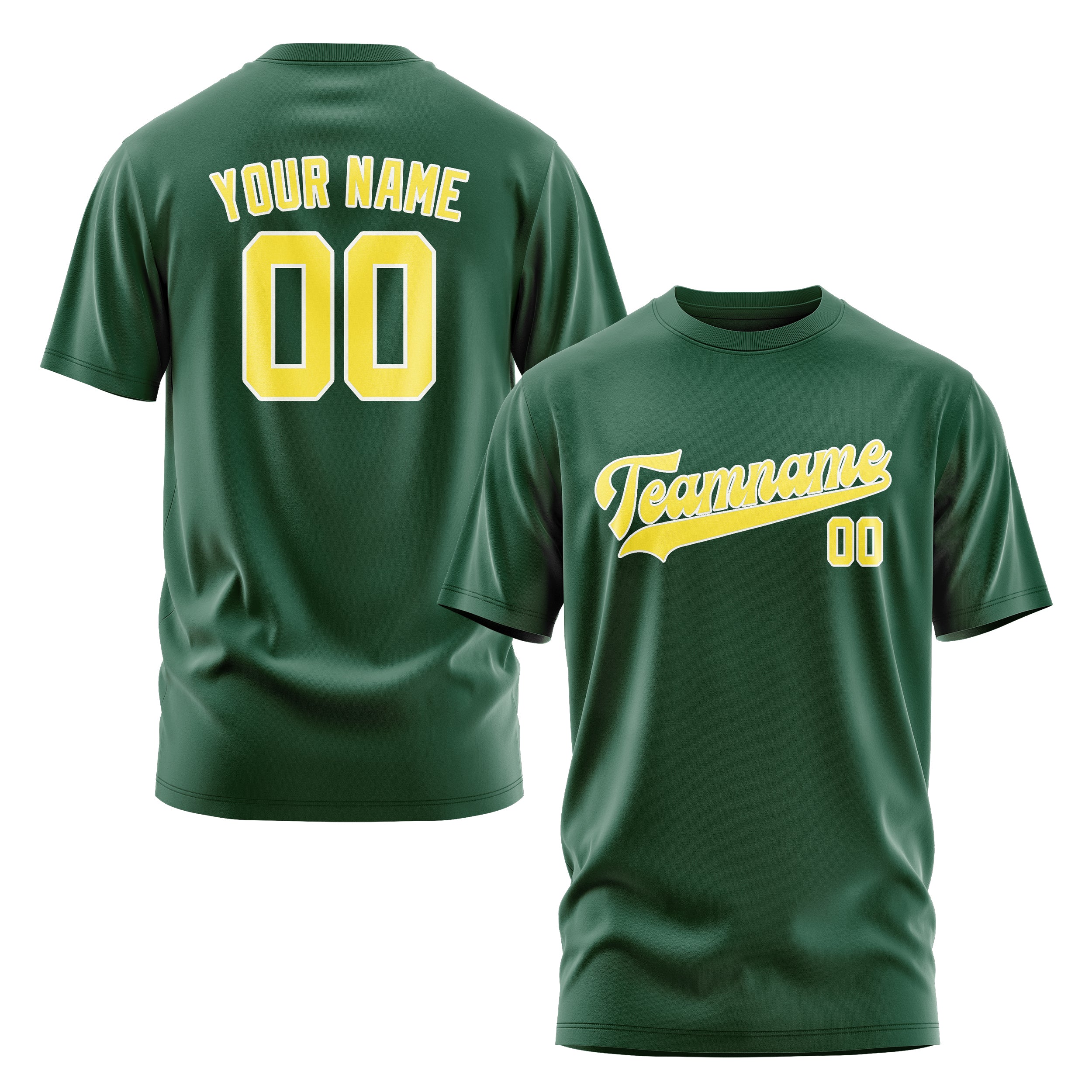 Custom Green Light Yellow T-Shirt