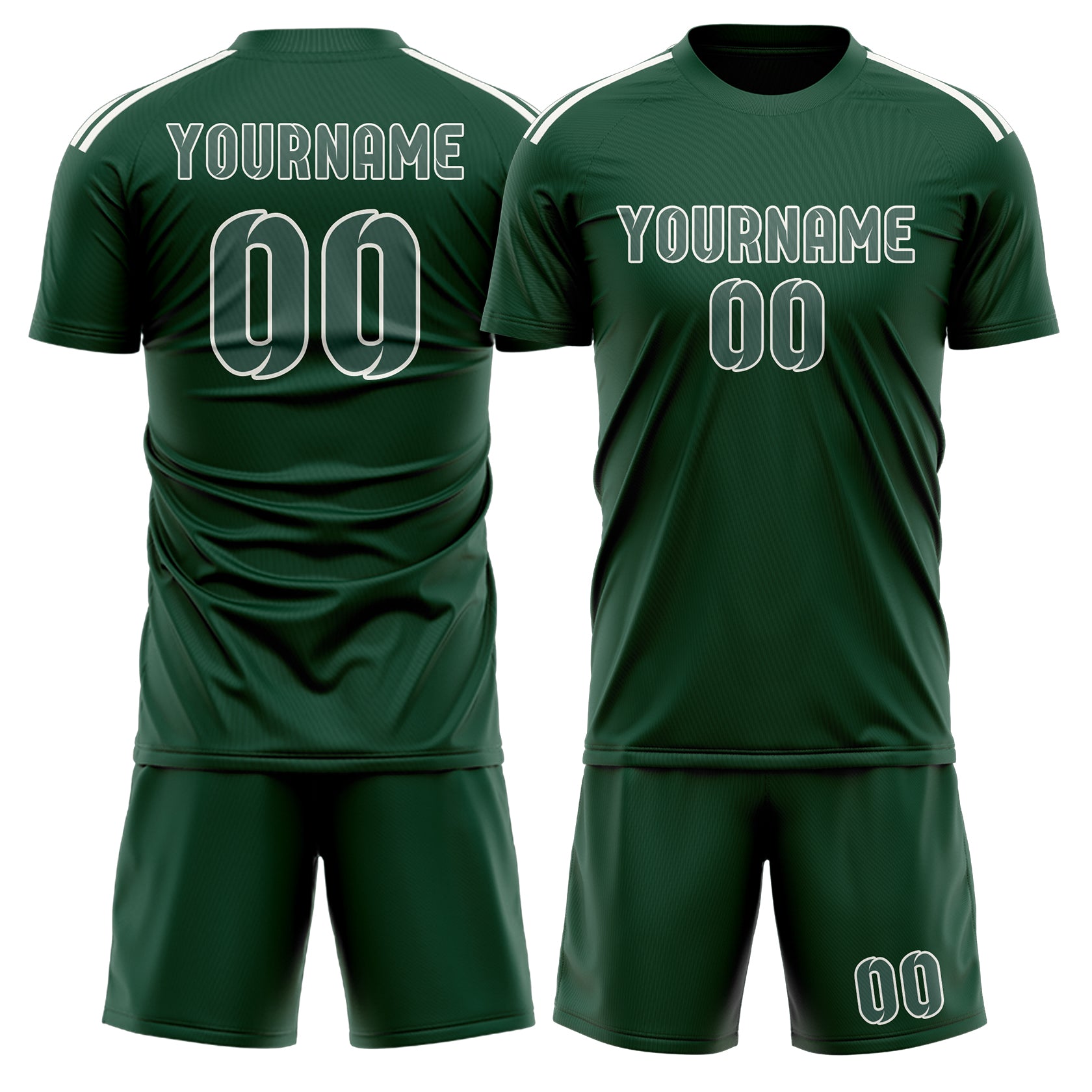 Custom Green Blue Green Soccer Set