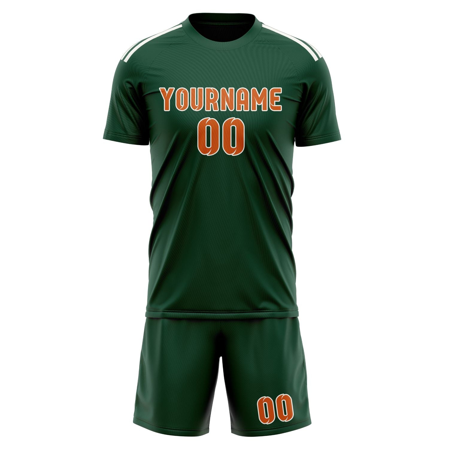 Custom Green Orange Soccer Set