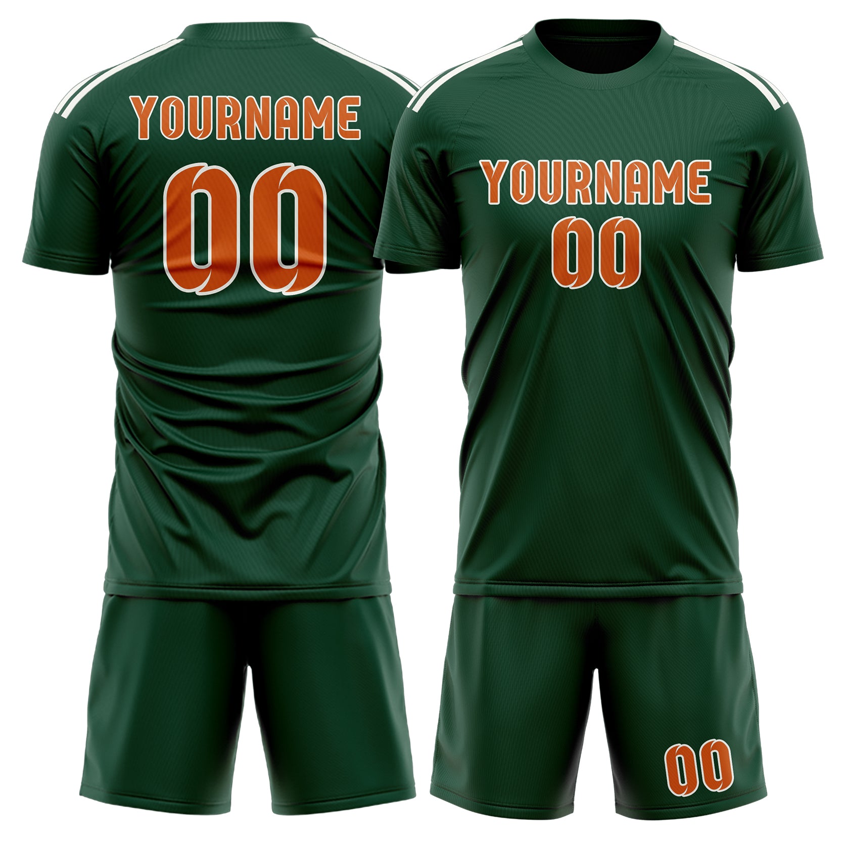 Custom Green Orange Soccer Set