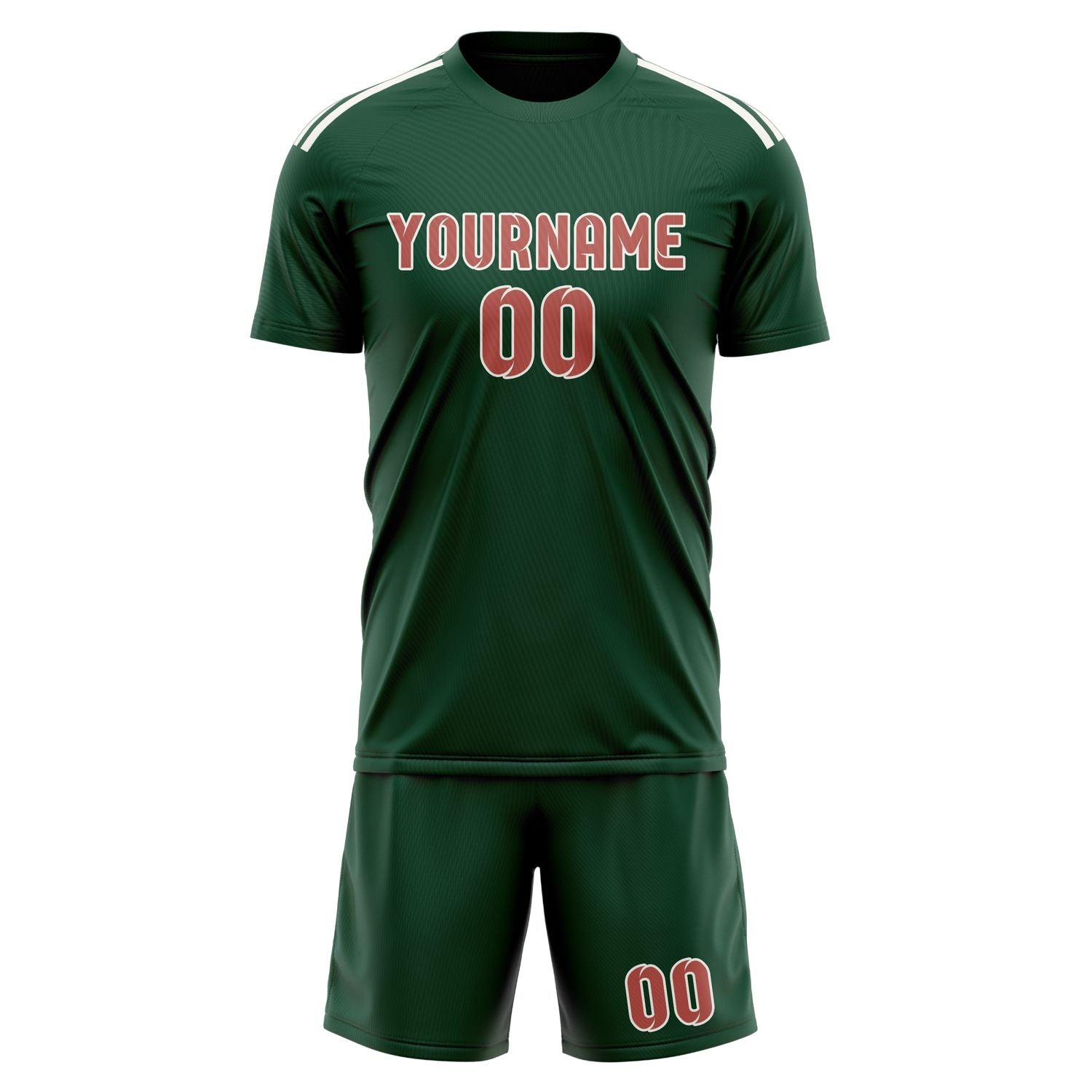 Custom Green Copper Rose Soccer Set