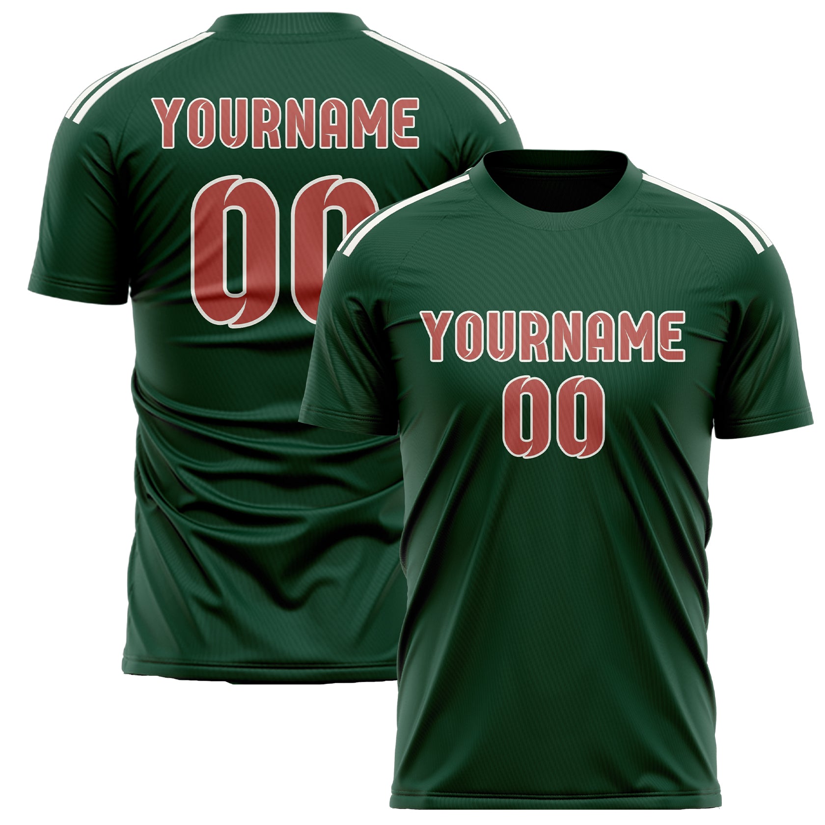 Custom Green Copper Rose Soccer Jersey