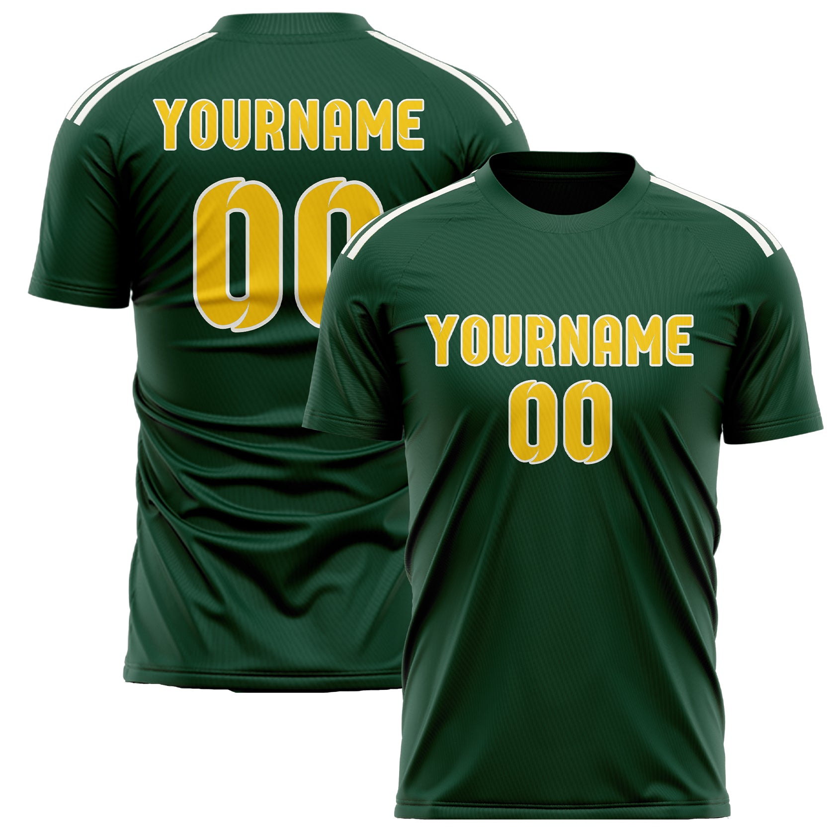 Custom Green Gold Soccer Jersey