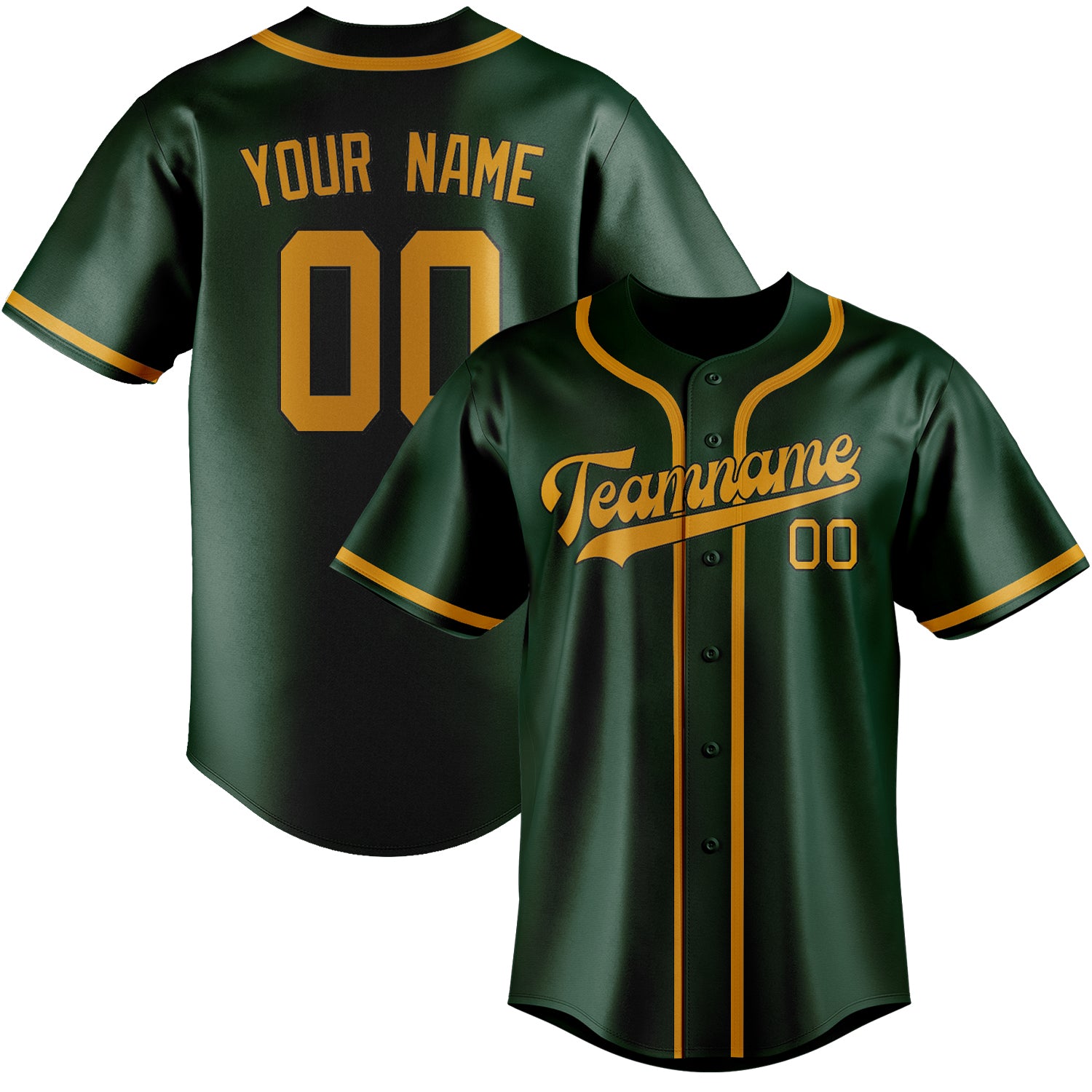 Custom Green Yellow Baseball Jersey