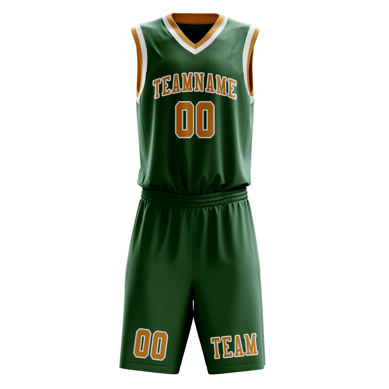 Custom Green Yellow Basketball Set
