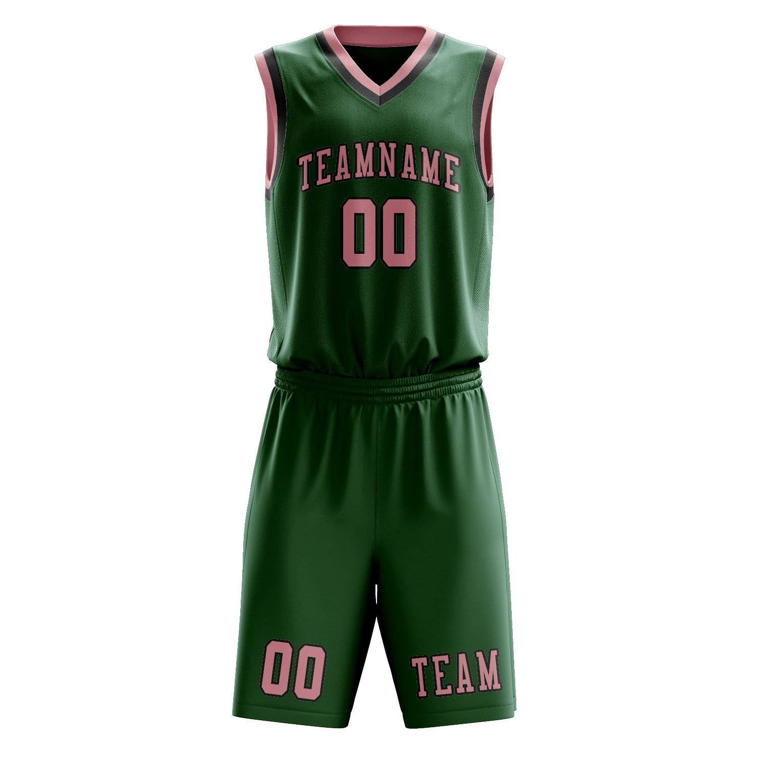 Custom Green Light Pink Basketball Set