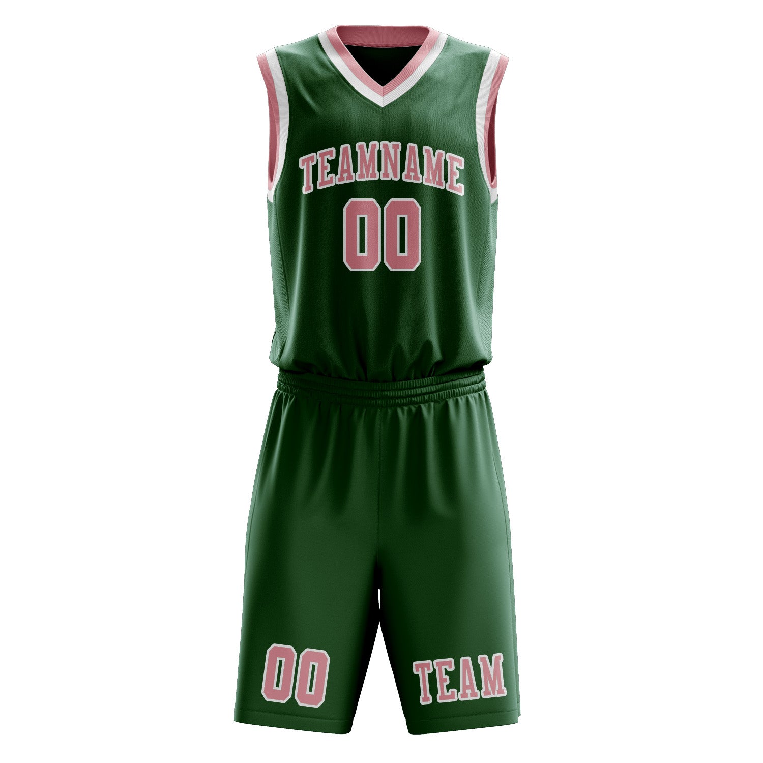 Custom Green Light Pink Basketball Set