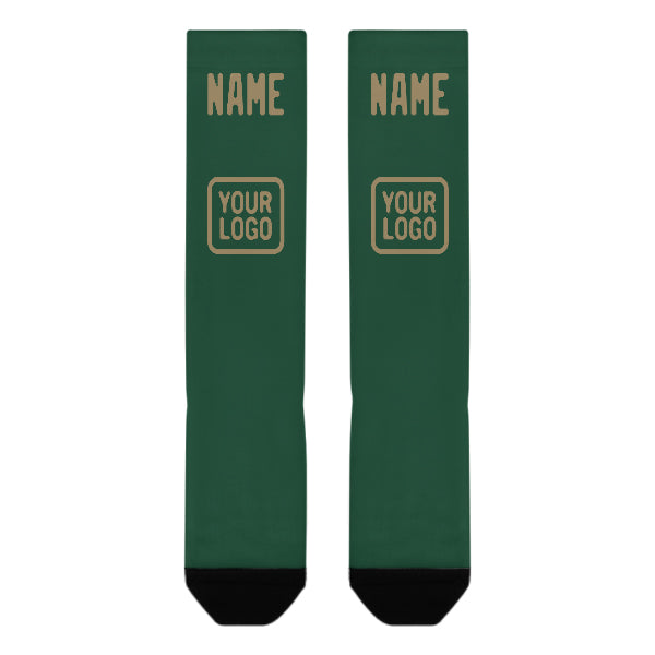 Custom Green Light Khaki Knee-High Sock