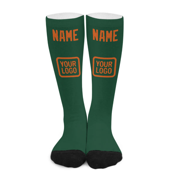 Custom Green Orange Knee-High Sock