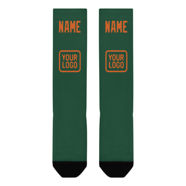 Custom Green Orange Knee-High Sock
