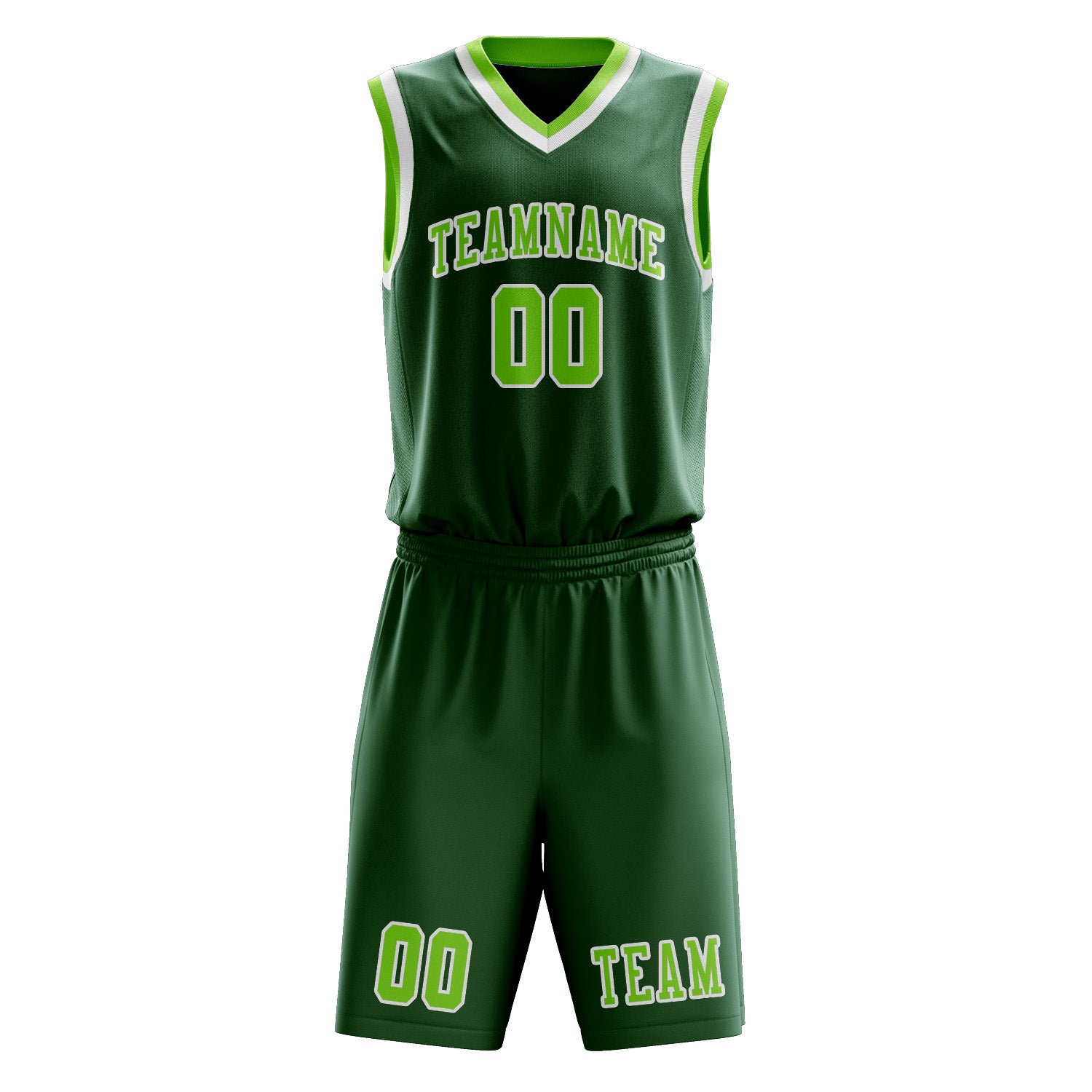 Custom Green Emerald Green Basketball Set