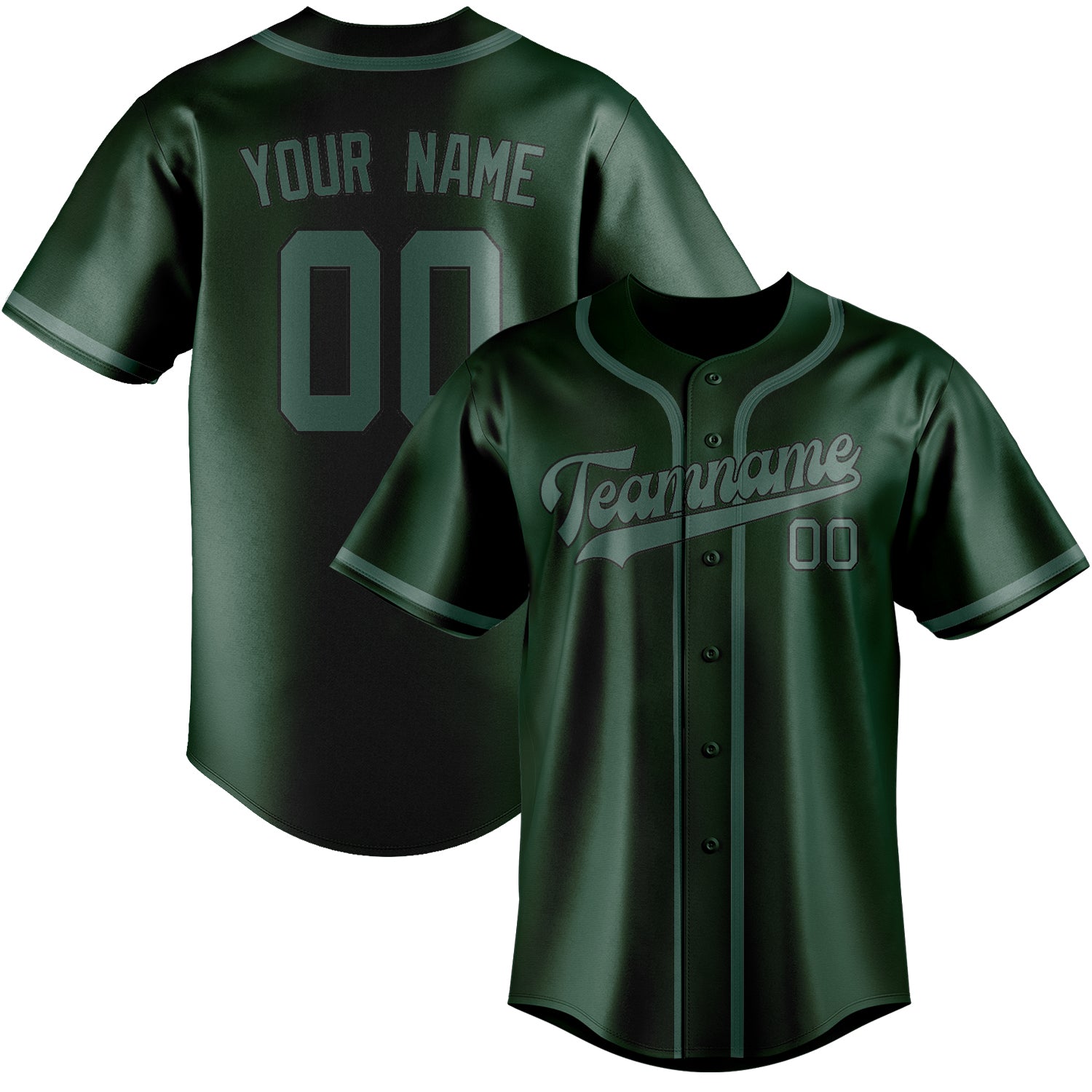 Custom Green Blue Green Baseball Jersey