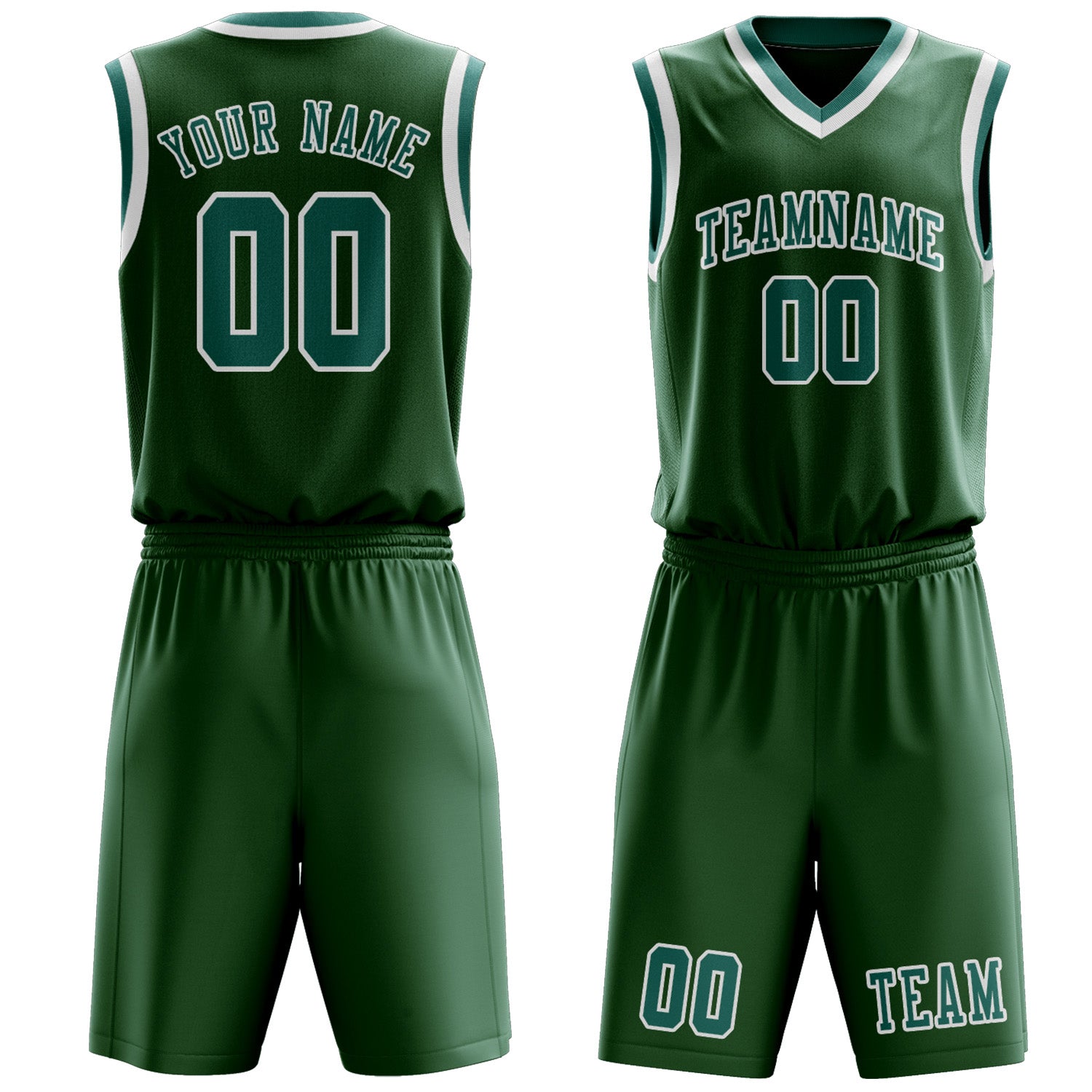 Custom Green Blue Green Basketball Set