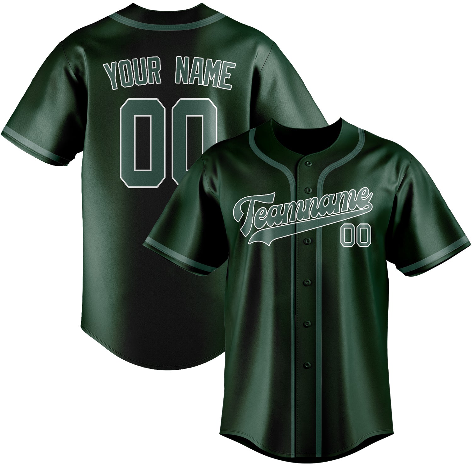Custom Green Blue Green Baseball Jersey