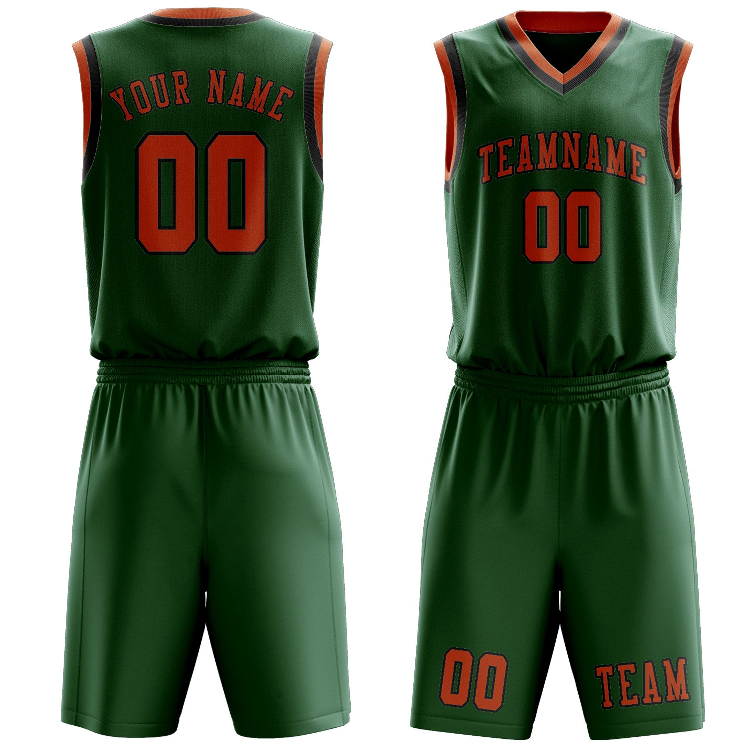Custom Green Orange Basketball Set