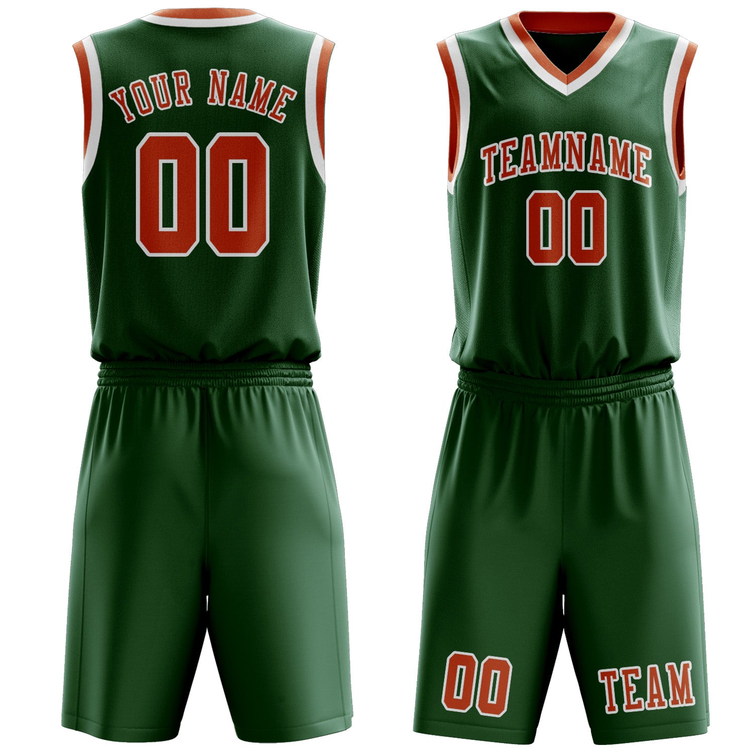Custom Green Orange Basketball Set