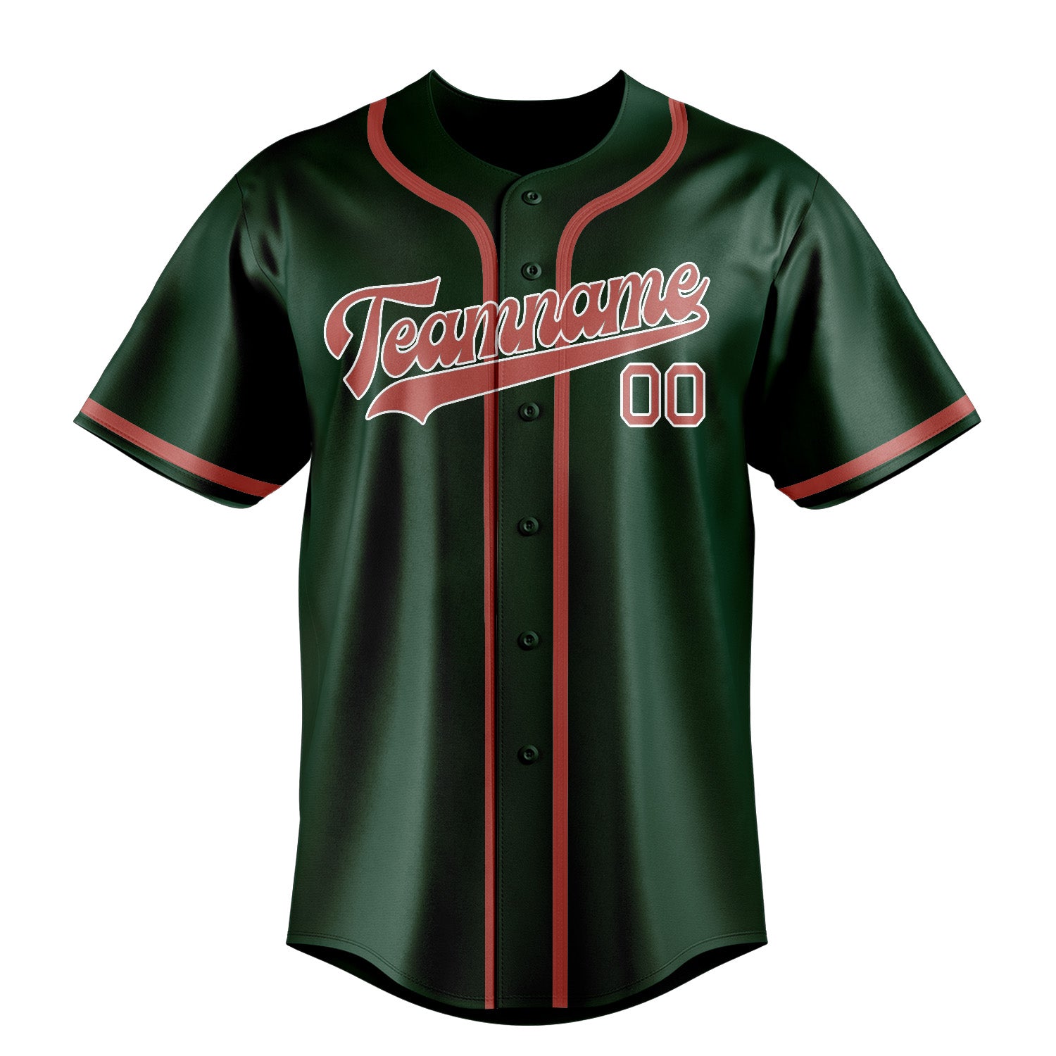 Custom Green Copper Rose Baseball Jersey